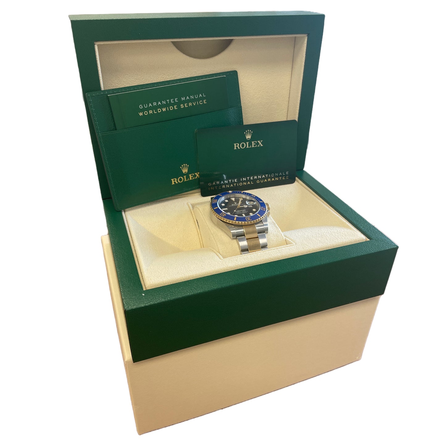 MINT 2022 PAPERS Rolex Submariner Date 41mm Blue Two-Tone 18K Gold 126613 LB BOX
