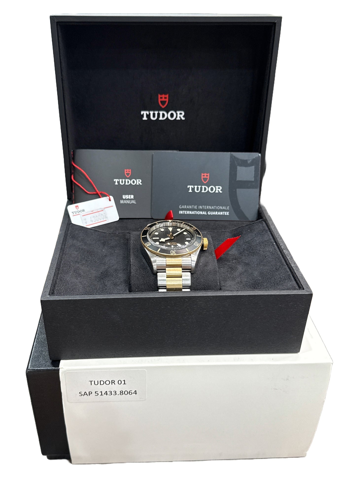 2023 PAPERS Tudor Black Bay Heritage Two-Tone Gold Black 41mm Watch 79733N BOX