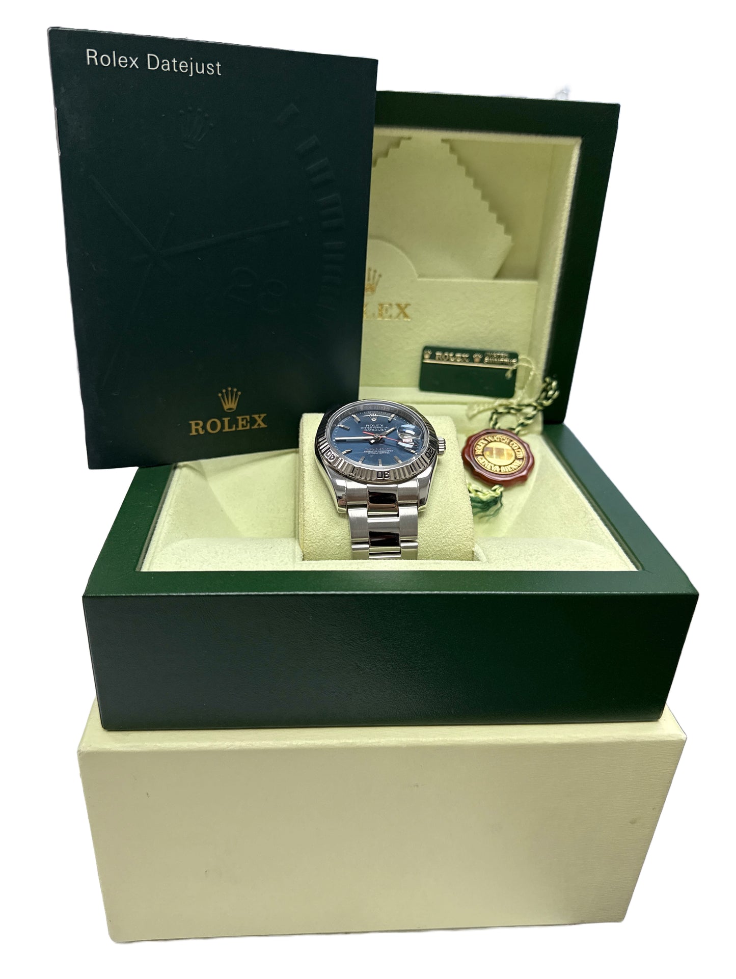 Rolex DateJust Turn-O-Graph Thunderbird BLUE Red Stainless Steel 18K 116264 BOX