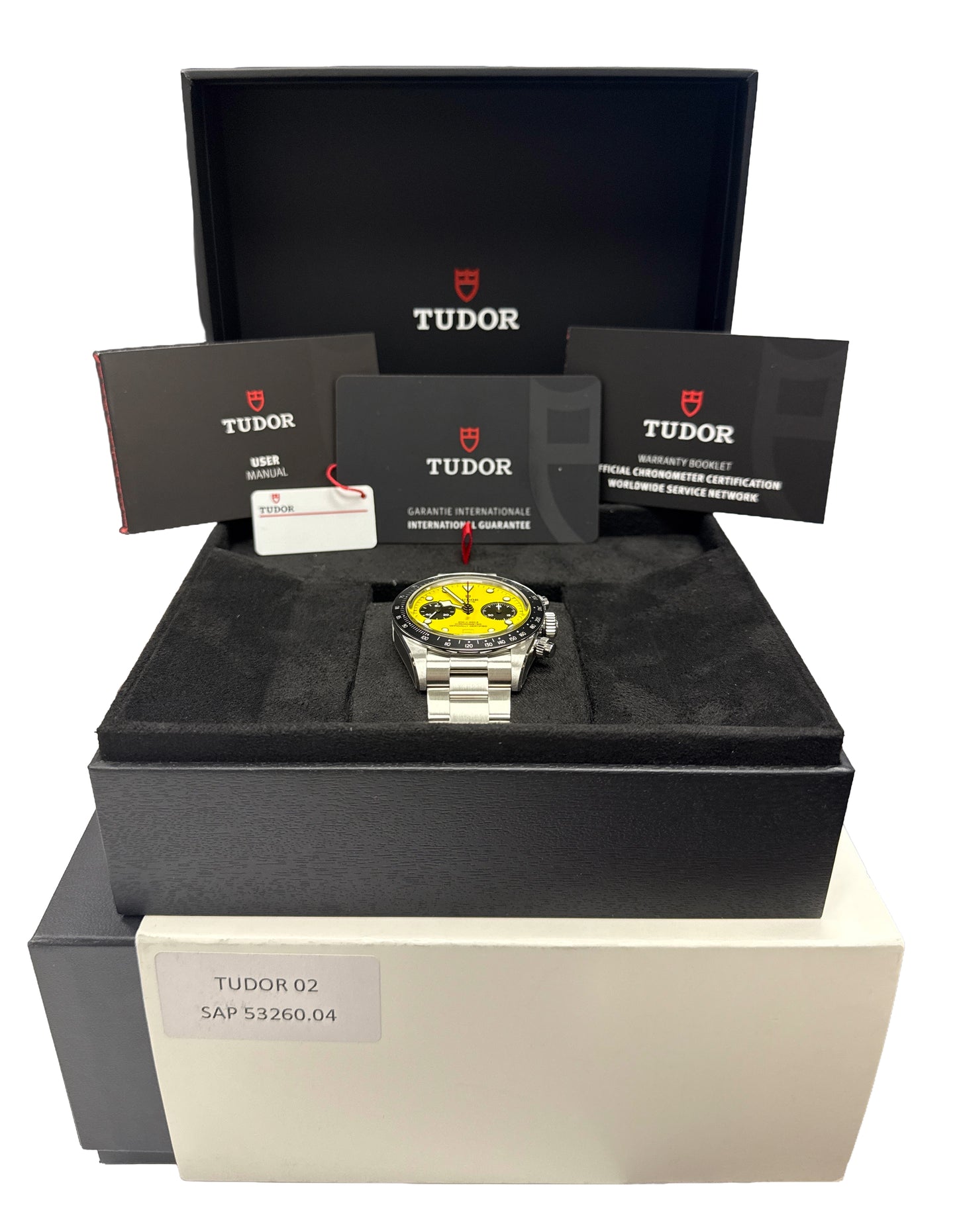 NEW JUNE 2026 PAPERS Tudor Black Bay Chrono 39mm YELLOW Black Steel 79310 N BOX