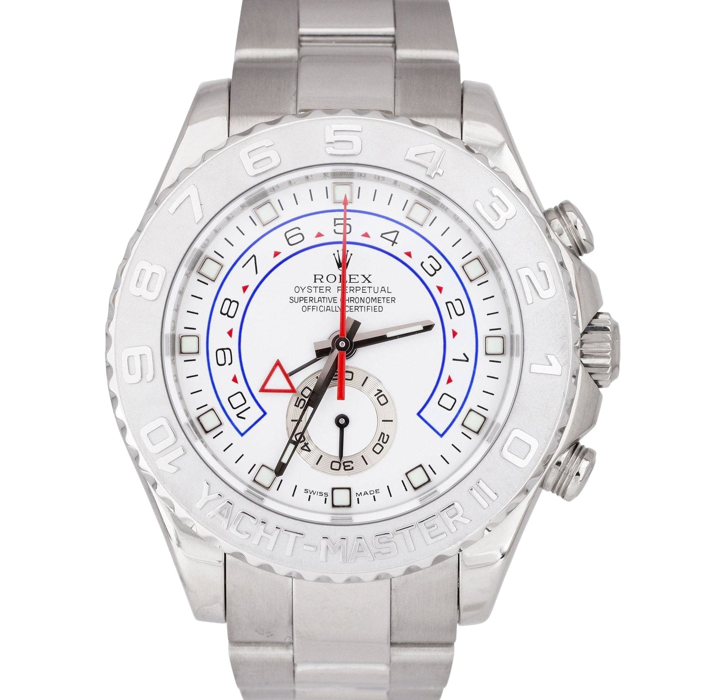 Rolex PAPERS Yacht-Master II 18K White Gold 44mm YMII Regatta Watch 116689 B+P
