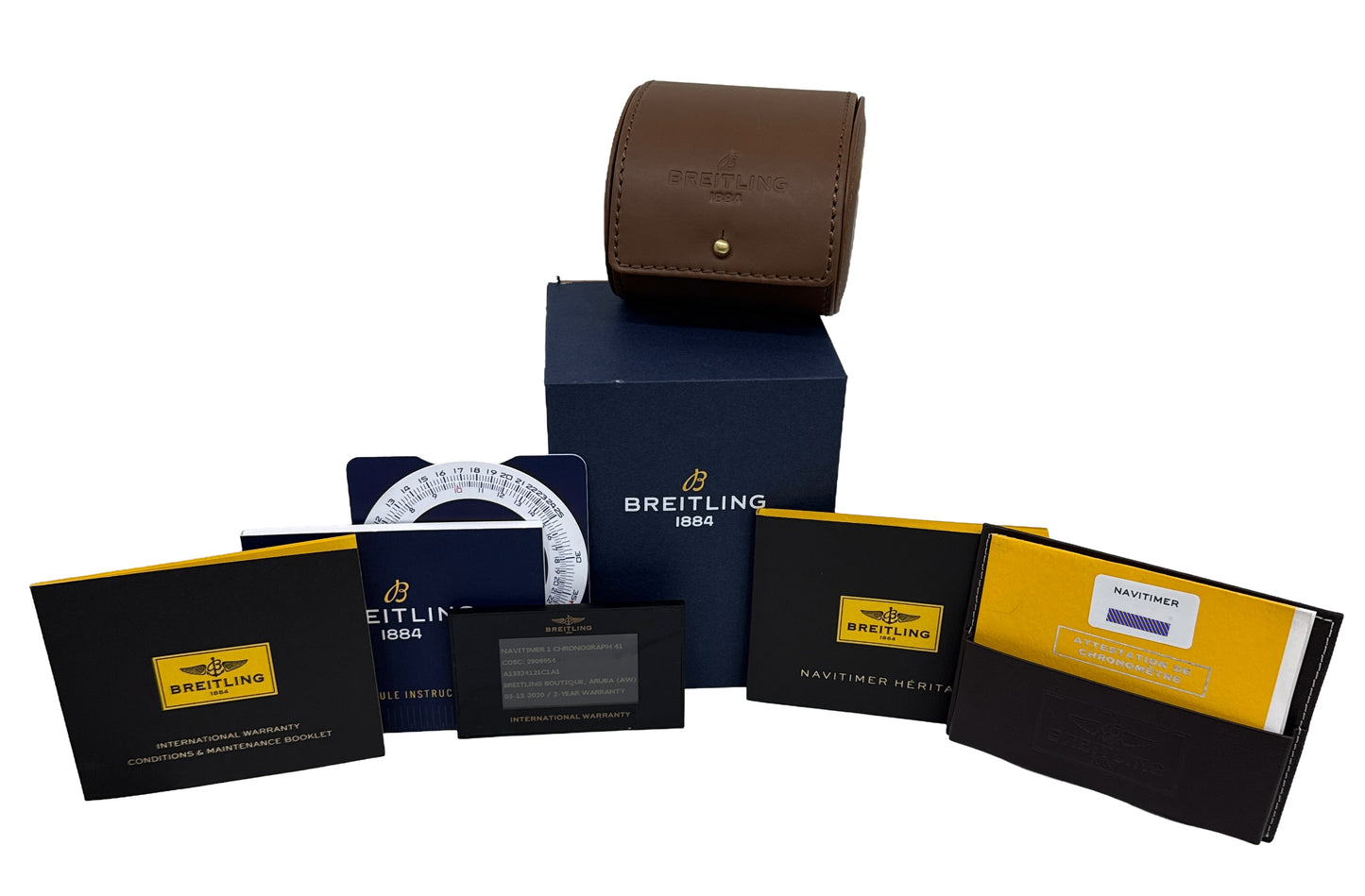 2020 PAPERS Breitling Navitimer Heritage 41 BLUE Stainless Steel 41mm A13324 BOX