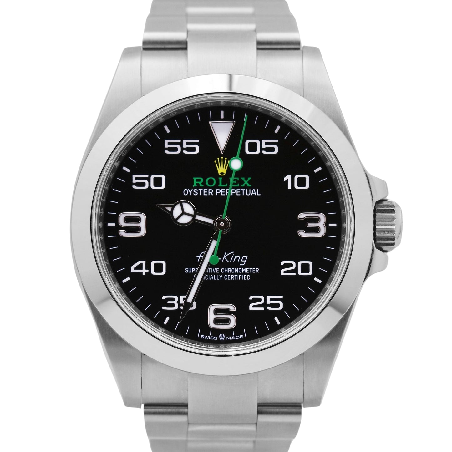 2022 PAPERS Rolex Air-King 40mm Green BLACK Stainless Steel Watch 126900 BOX