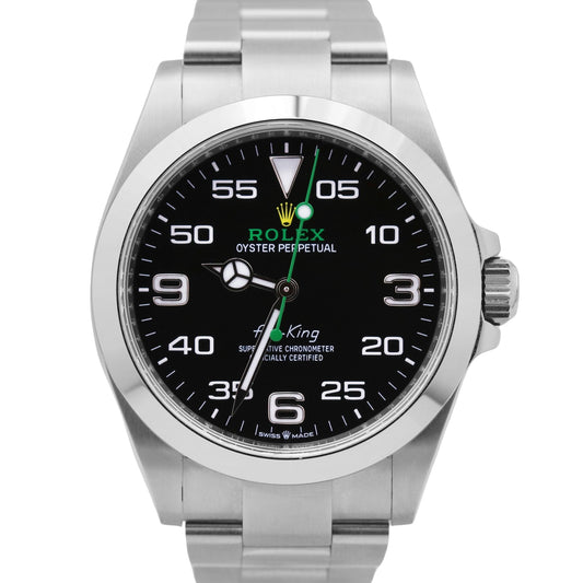 2022 PAPERS Rolex Air-King 40mm Green BLACK Stainless Steel Watch 126900 BOX