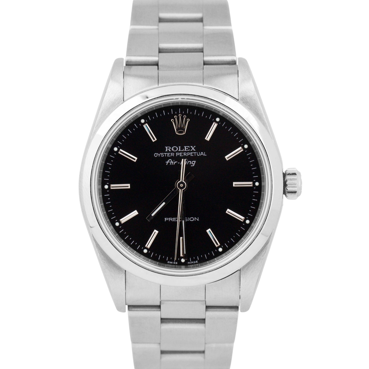 Rolex Air-King Precision BLACK Stainless Steel 34mm Automatic Watch 14000M