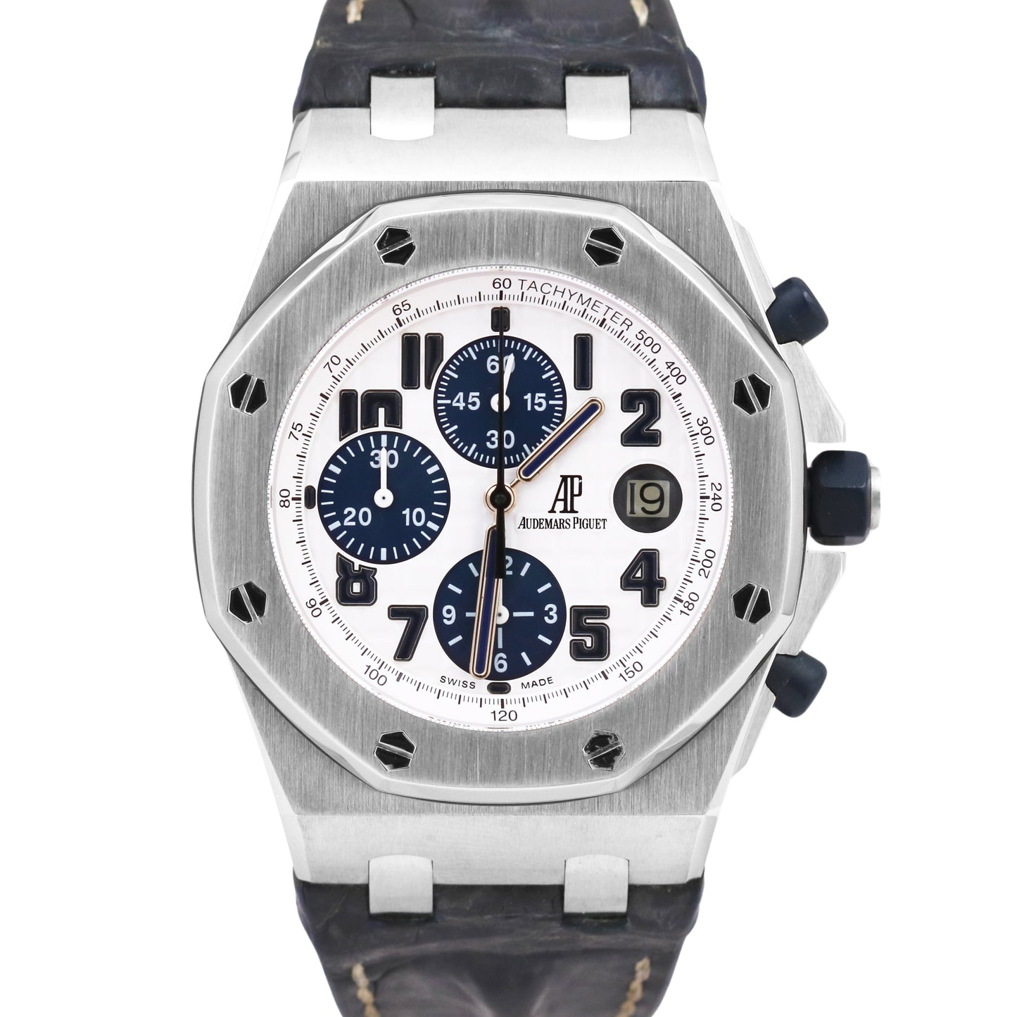 Audemars Piguet Royal Oak Offshore WHITE Blue NAVY Chronograph Steel 26170ST