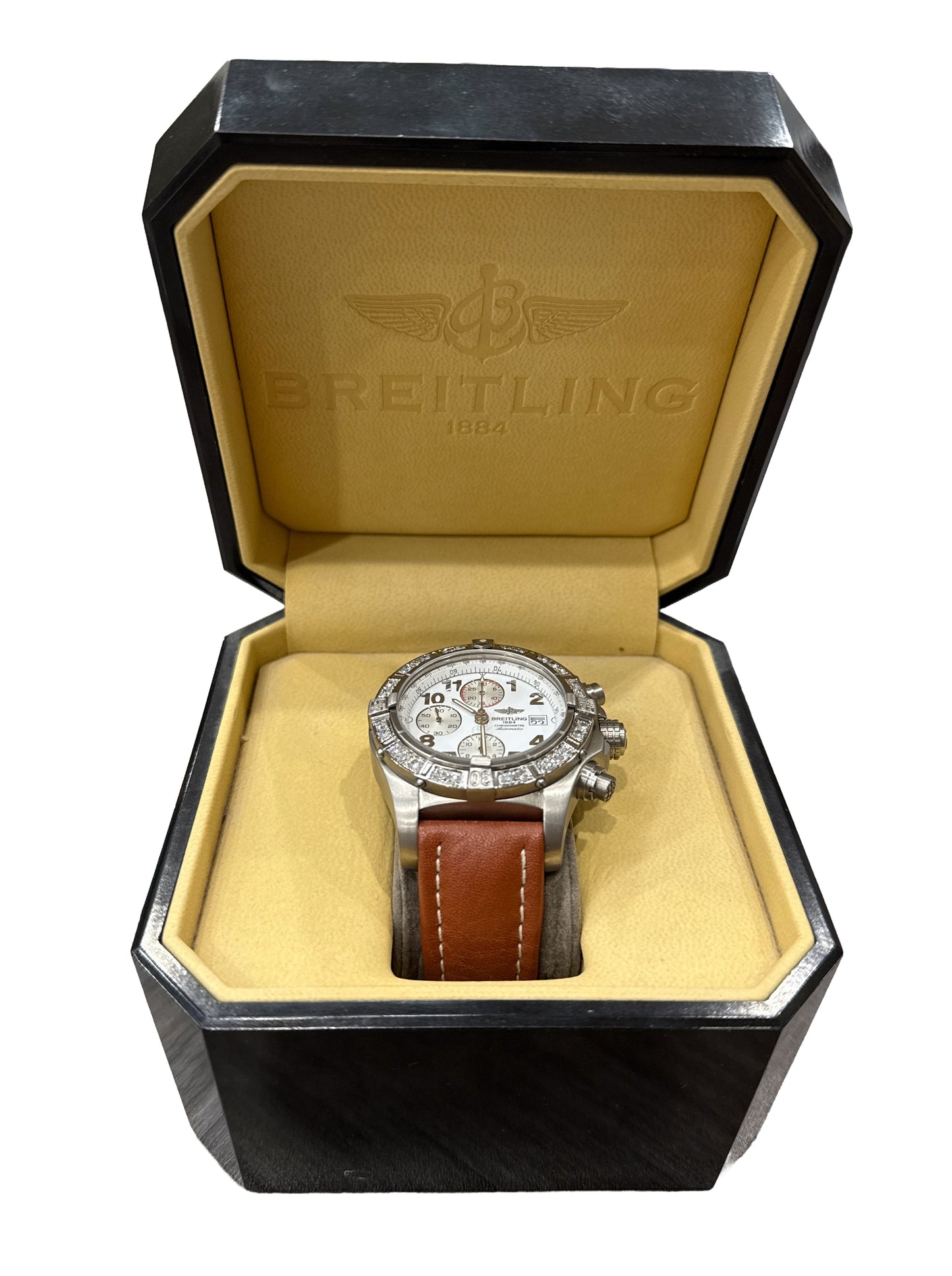 Breitling Avenger Chronograph Titanium 44mm WHITE DIAMOND Automatic E13360 BOX