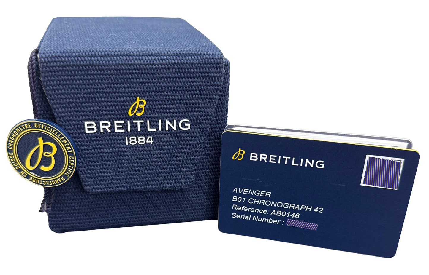 2025 PAPERS Breitling Avenger B01 Chronograph 42 BLUE Steel 42mm AB0146 BOX