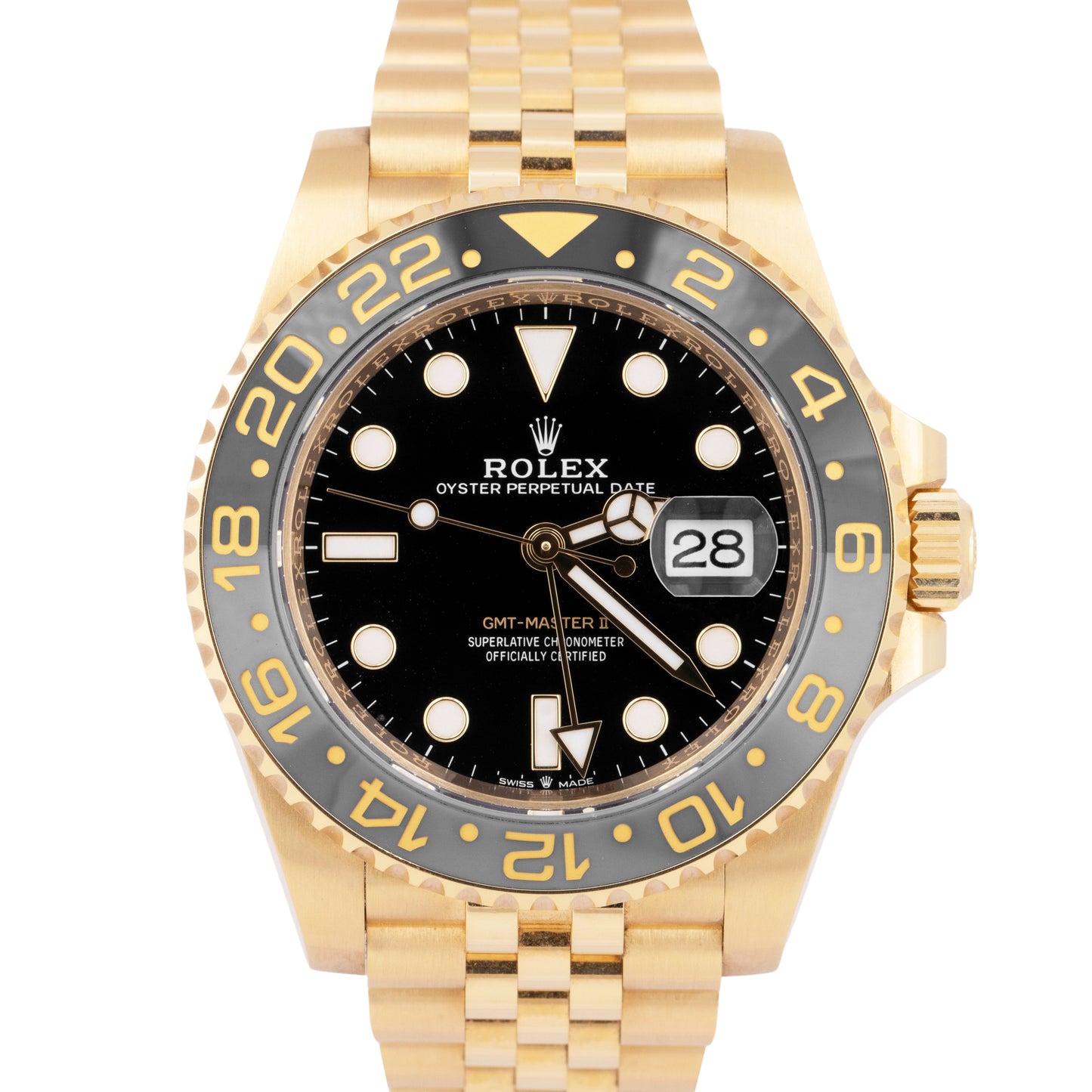 2024 PAPERS Rolex GMT-Master II JUBILEE 18K Yellow 126718 GRNR 40mm Watch BOX