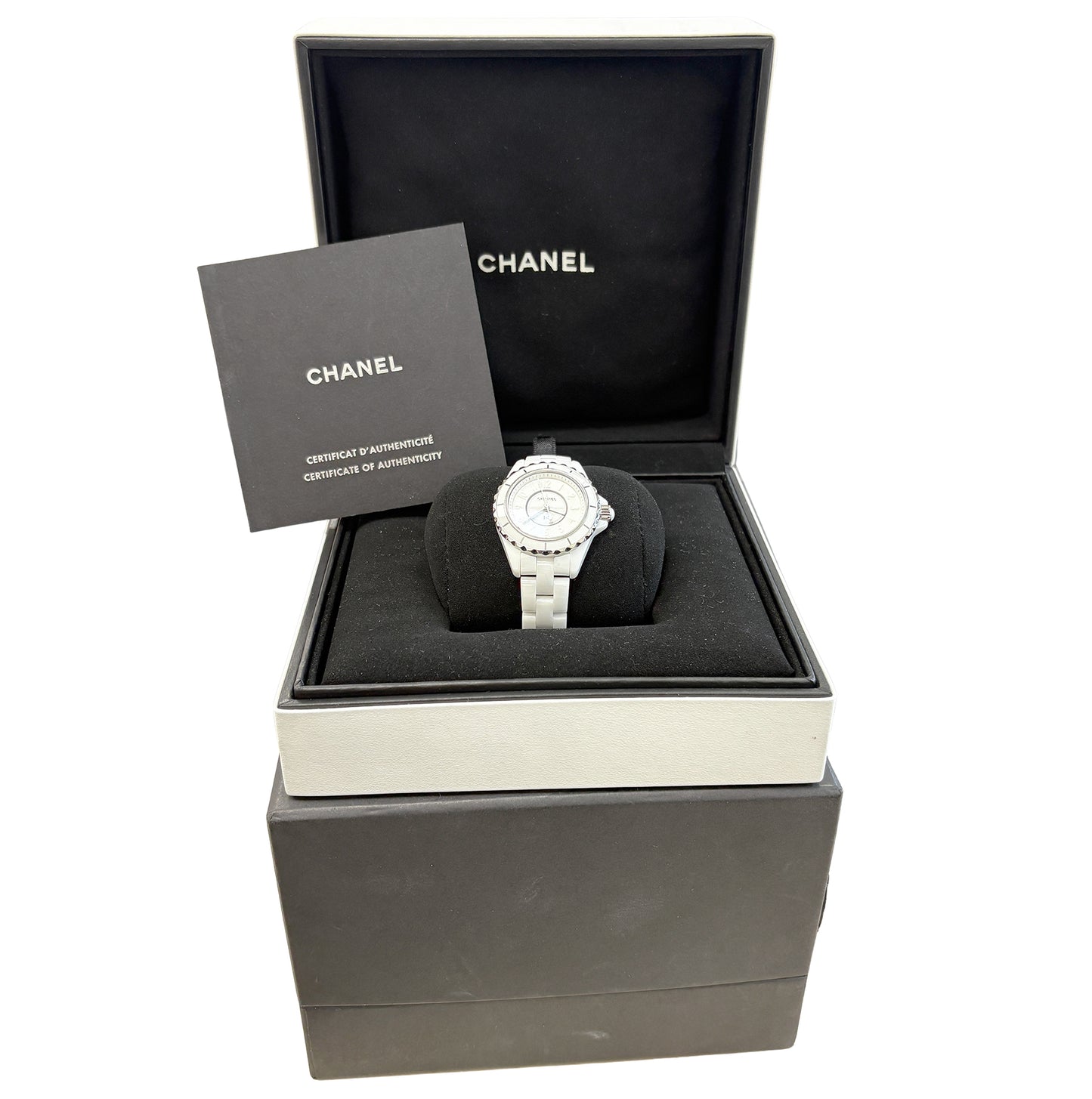 NEW UNWORN PAPERS Chanel J12 White Ceramic H3705 29mm Quartz Limited Watch BOX
