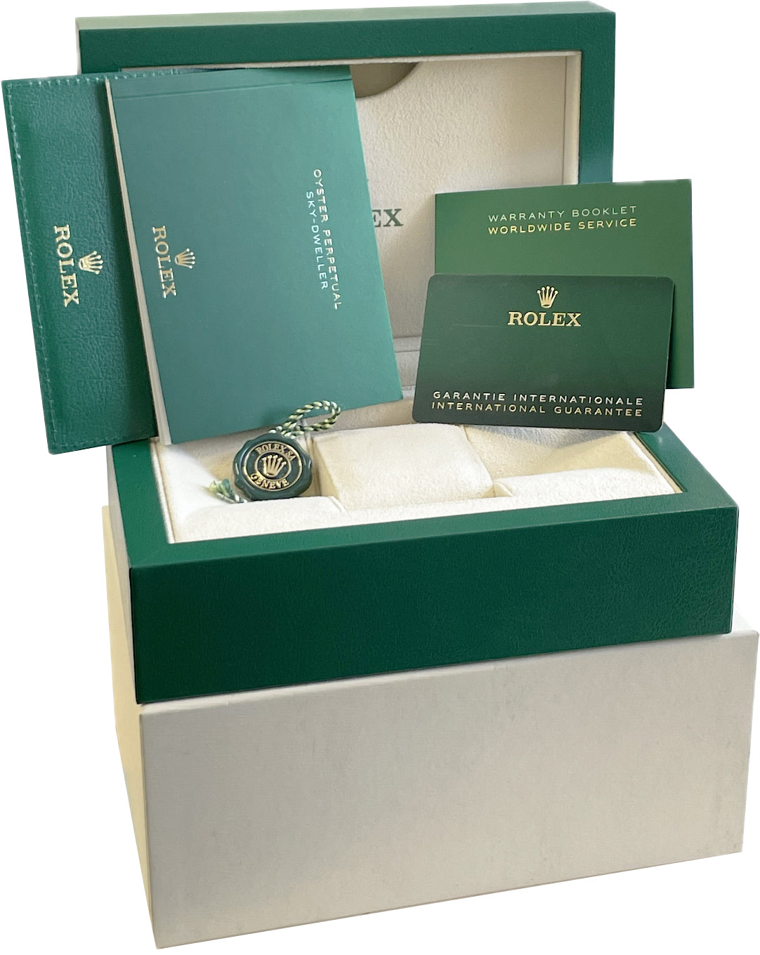 UNWORN JULY 2024 PAPERS Rolex Sky-Dweller White 42mm Oyster 18K Watch 336934 BOX