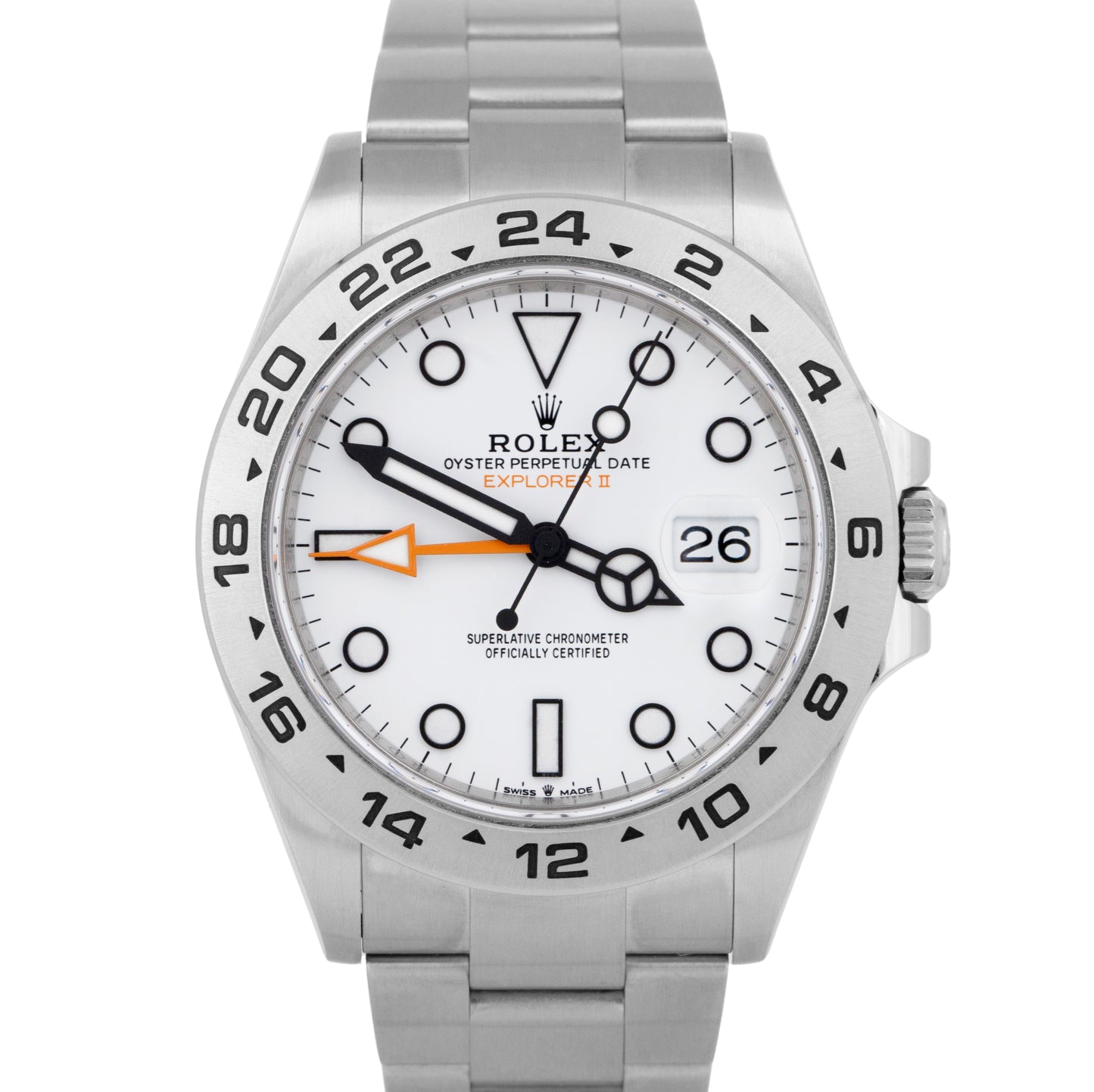 2024 PAPERS Rolex Explorer II 42mm Polar White GMT Date Steel 226570 Watch BOX