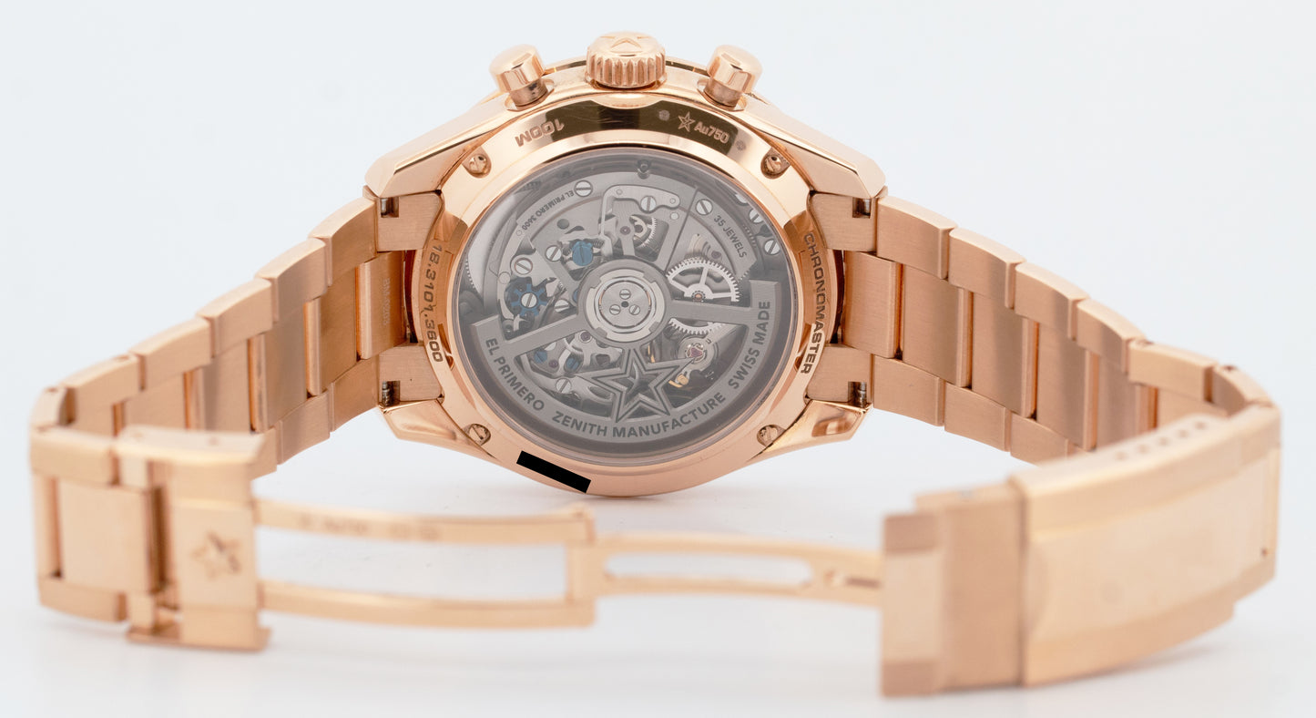PAPERS Zenith Chronomaster Sport 18K ROSE GOLD 18.3101.3600/69.M3100 Watch BOX