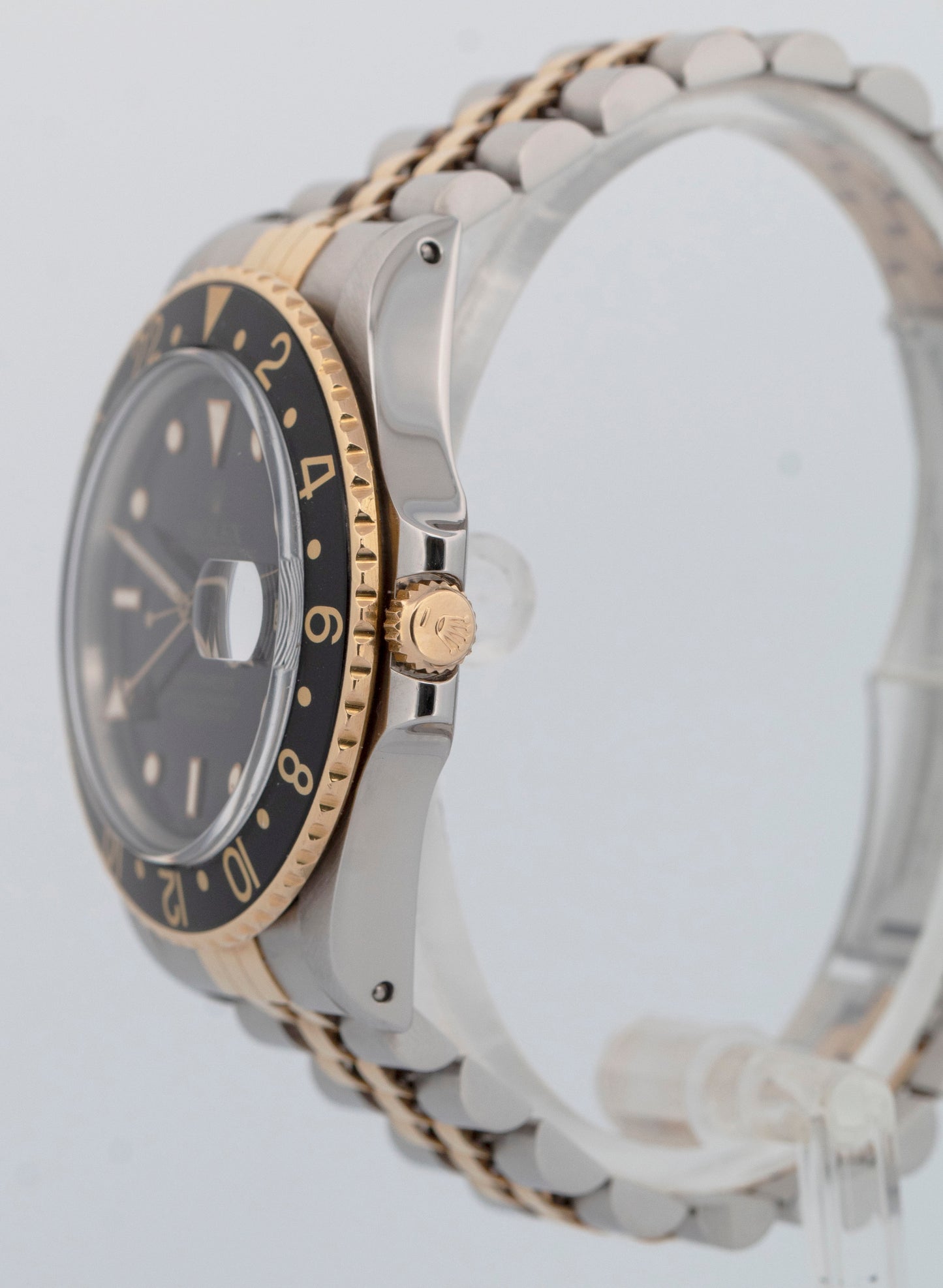 Rolex GMT-Master Black 40mm Two Tone 18K Yellow Gold JUBILEE Date Watch 16753
