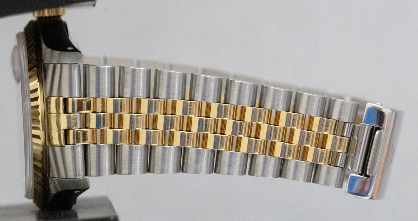 LNOS UNPOLISHED PAPERS Rolex DateJust 36mm HOUNDSTOOTH Jubilee Watch 16233 BOX