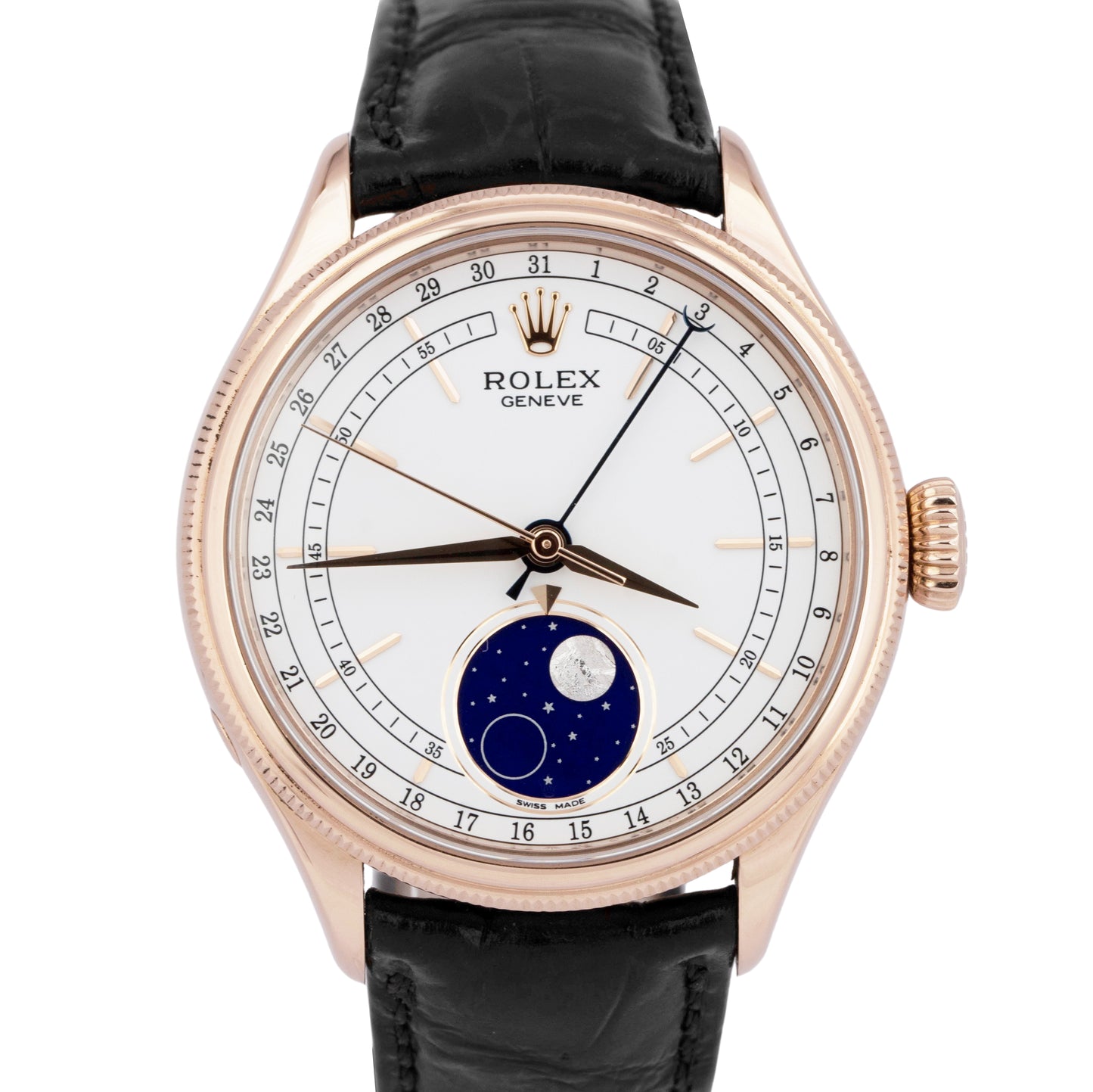 NEW PAPERS MINT Rolex Cellini Moonphase 18K Everose Gold 39mm 50535 Watch BOX