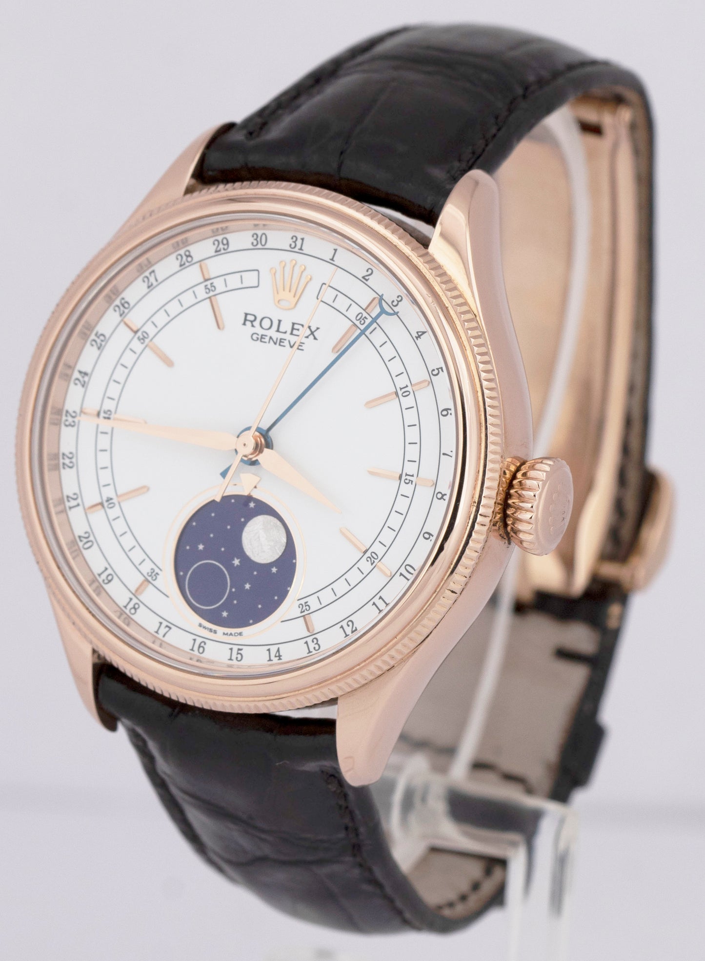 NEW PAPERS MINT Rolex Cellini Moonphase 18K Everose Gold 39mm 50535 Watch BOX