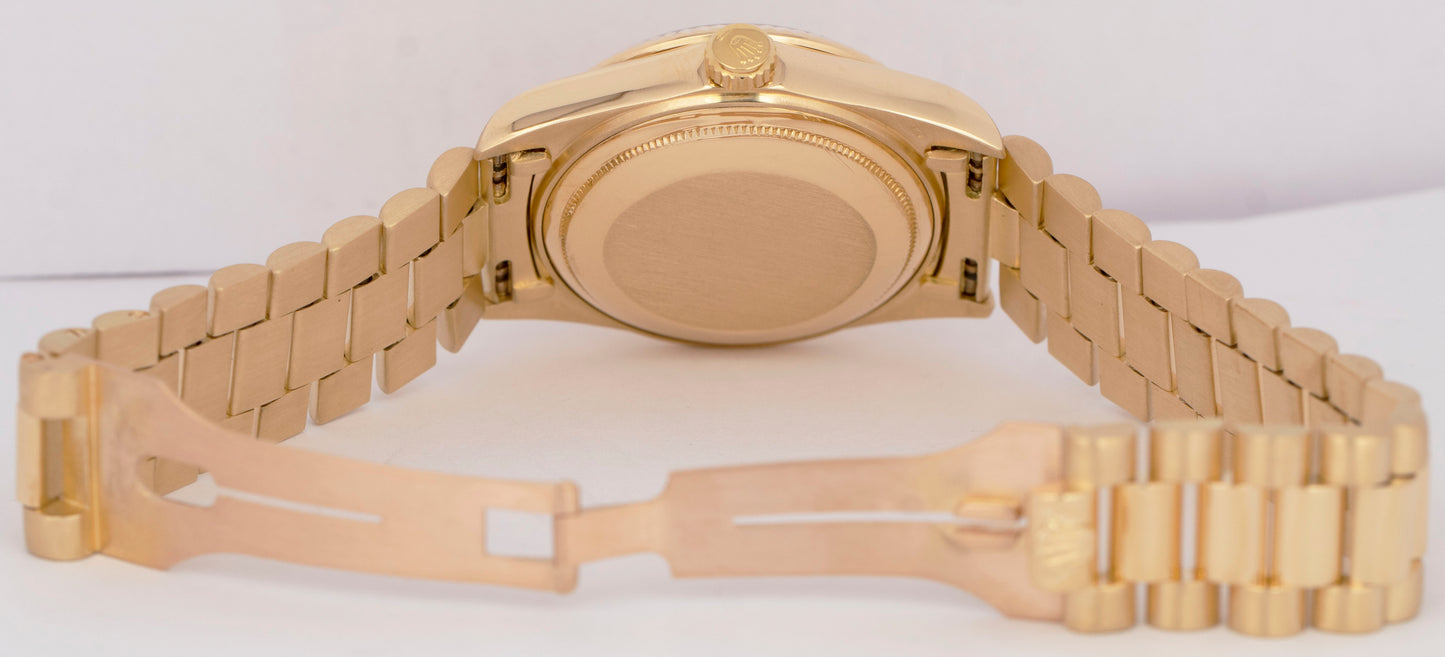Rolex Day-Date President 36mm DIAMOND Fluted Solid 18K Yellow Gold Watch 18038