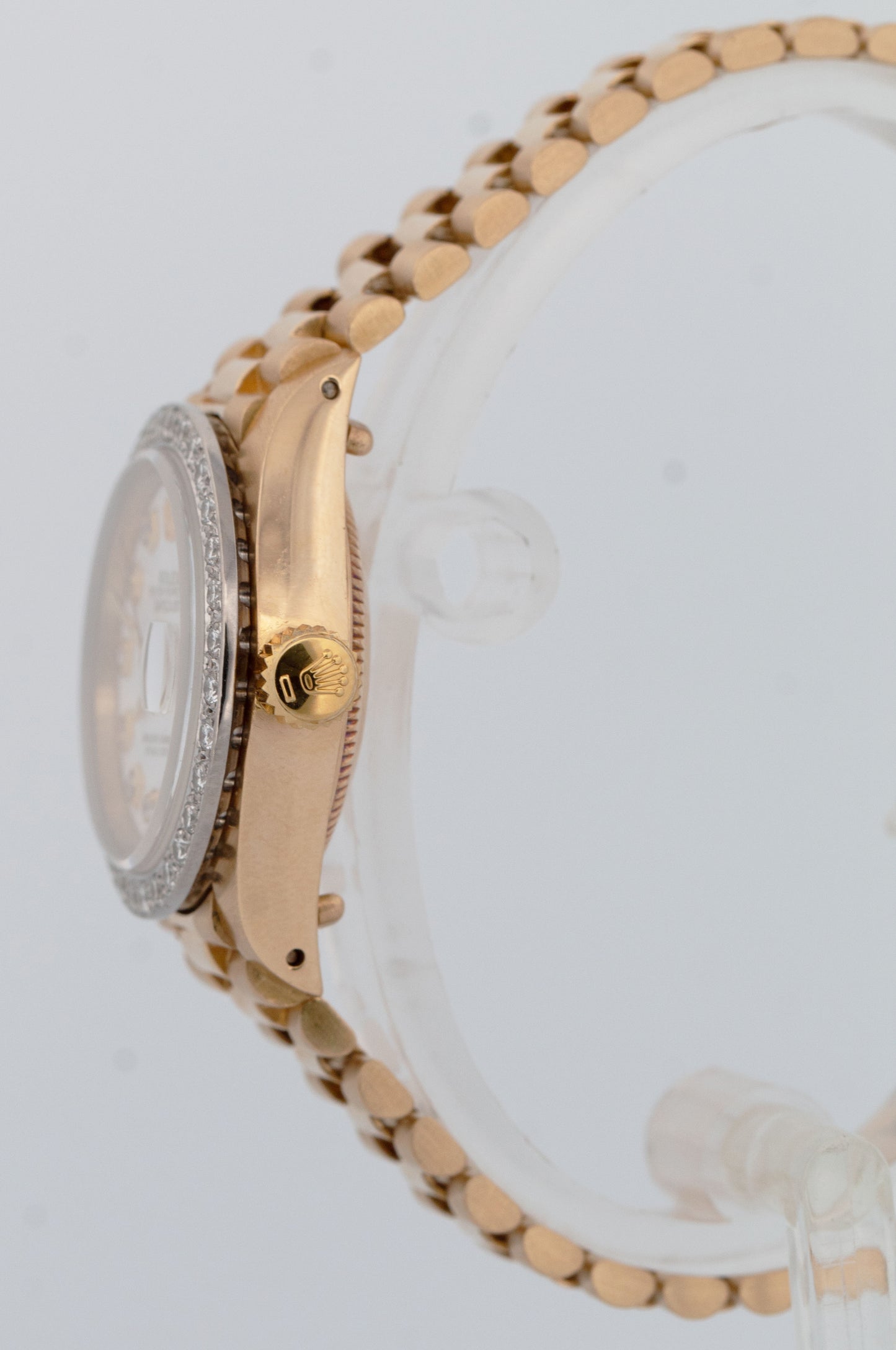 PAPERS Ladies Rolex DateJust President 26mm WHITE DIAMOND Gold 6917 Watch BOX