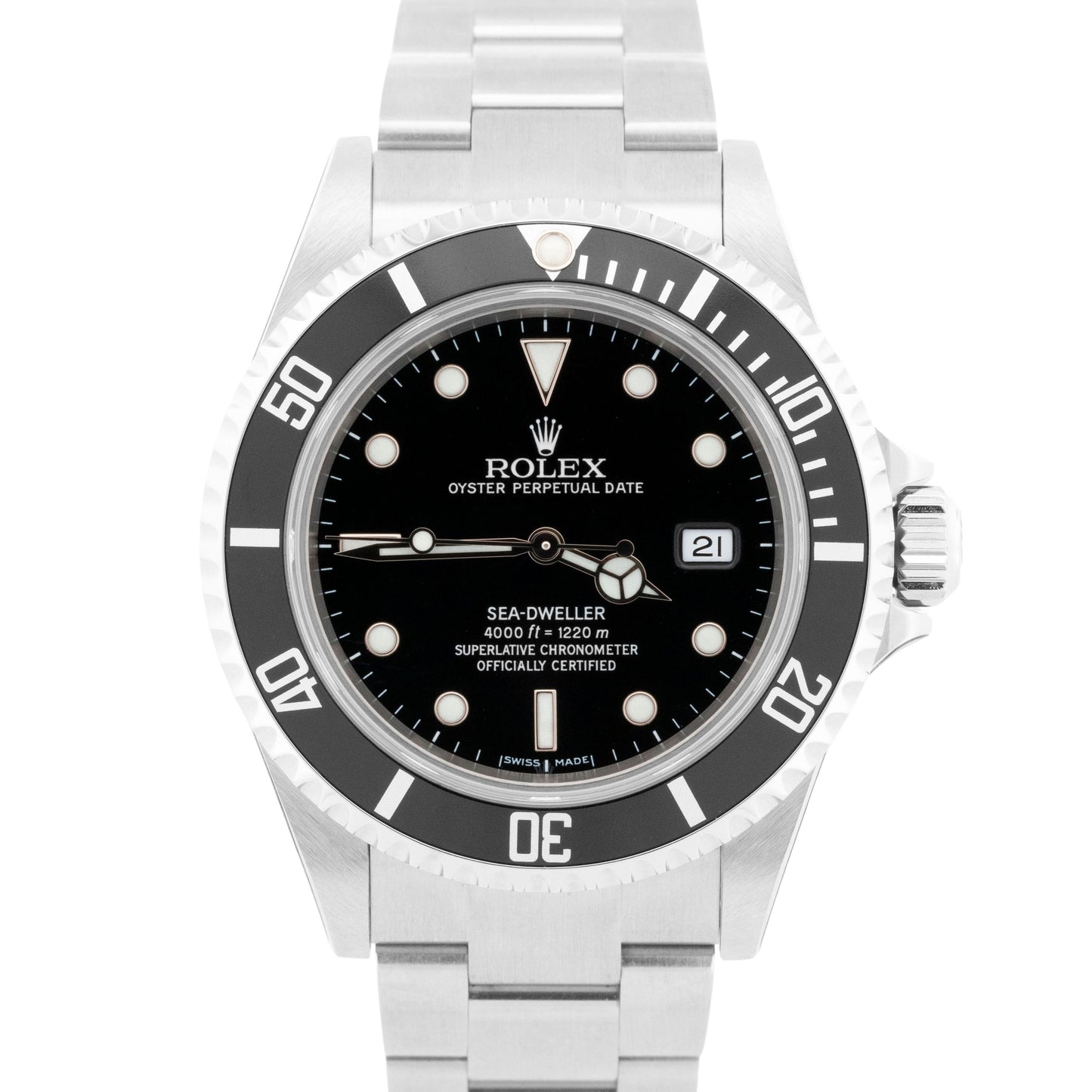 NEW STICKERED PAPERS Rolex Sea-Dweller 16600 40mm Black Steel NOS Date Watch BOX