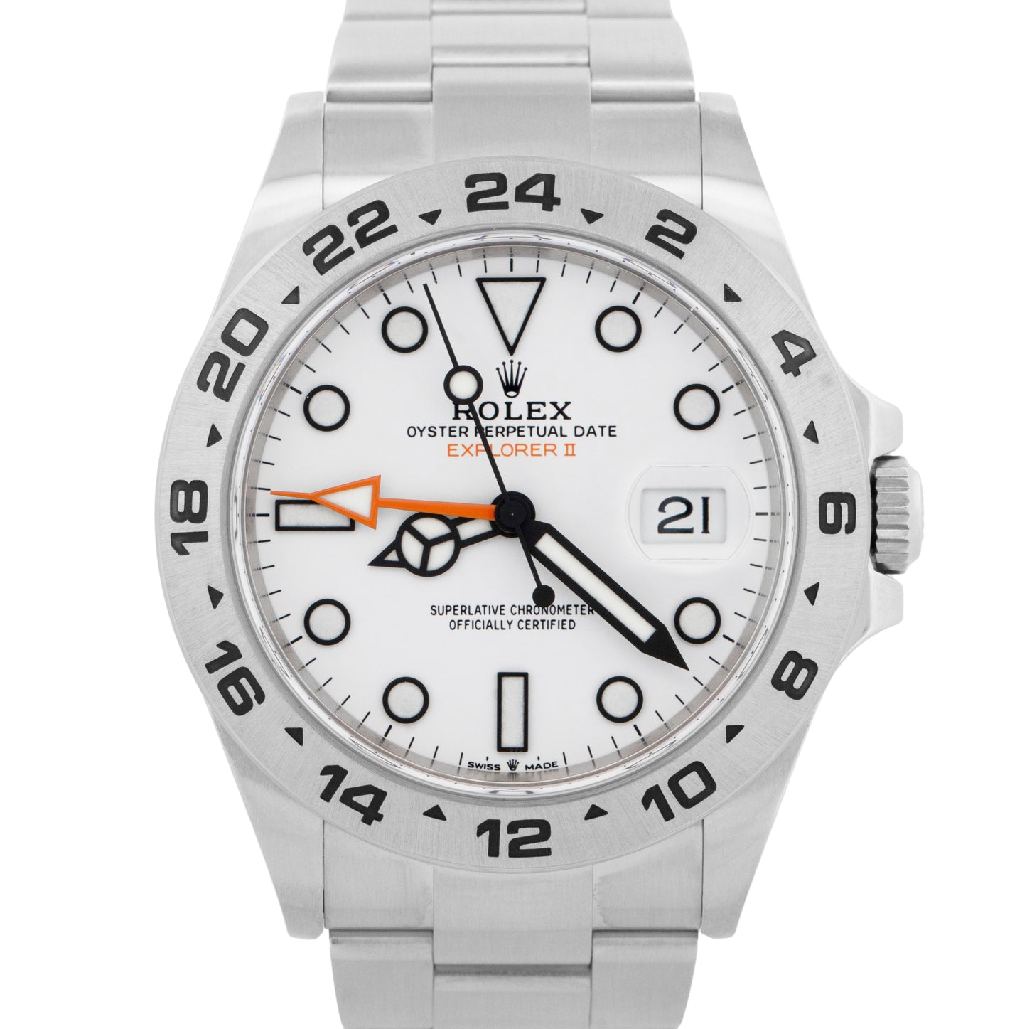 PAPERS Rolex Explorer II 42mm POLAR WHITE Date GMT Steel 226570 Watch BOX