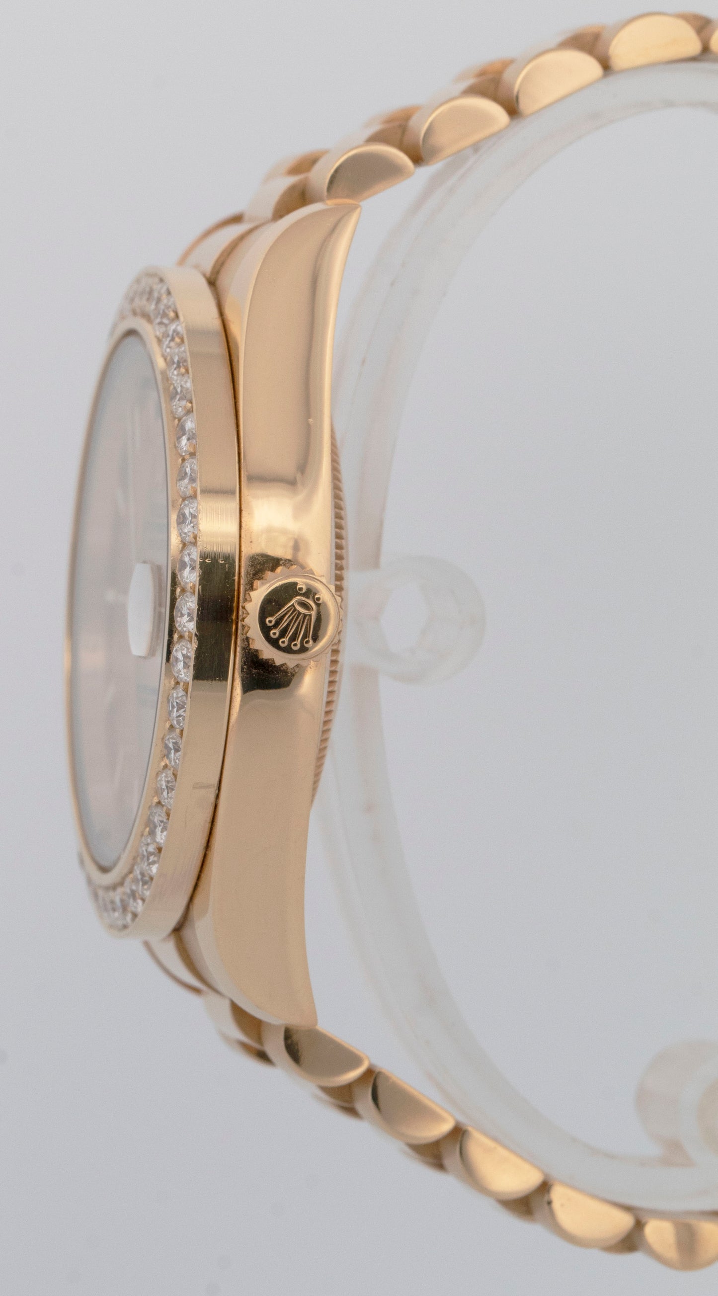 Rolex Day-Date II President 41mm Champagne DIAMOND BEZEL 18K 218238 Watch BOX