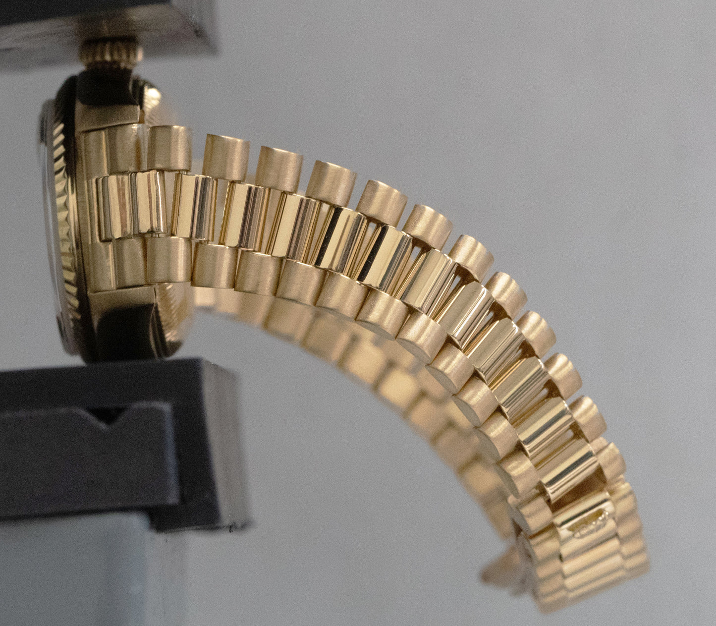 Ladies Rolex DateJust President 26mm CHAMPAGNE TAPESTRY 18K Fluted 69178 BOX