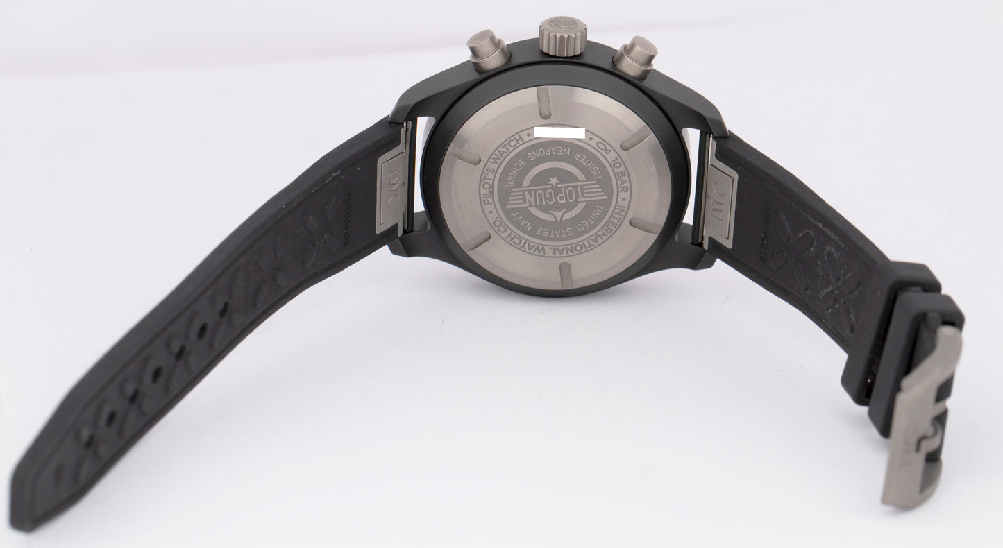 2024 PAPERS IWC Pilots Watch Chronograph TOP GUN Black Ceramic 41mm IW389401 BOX