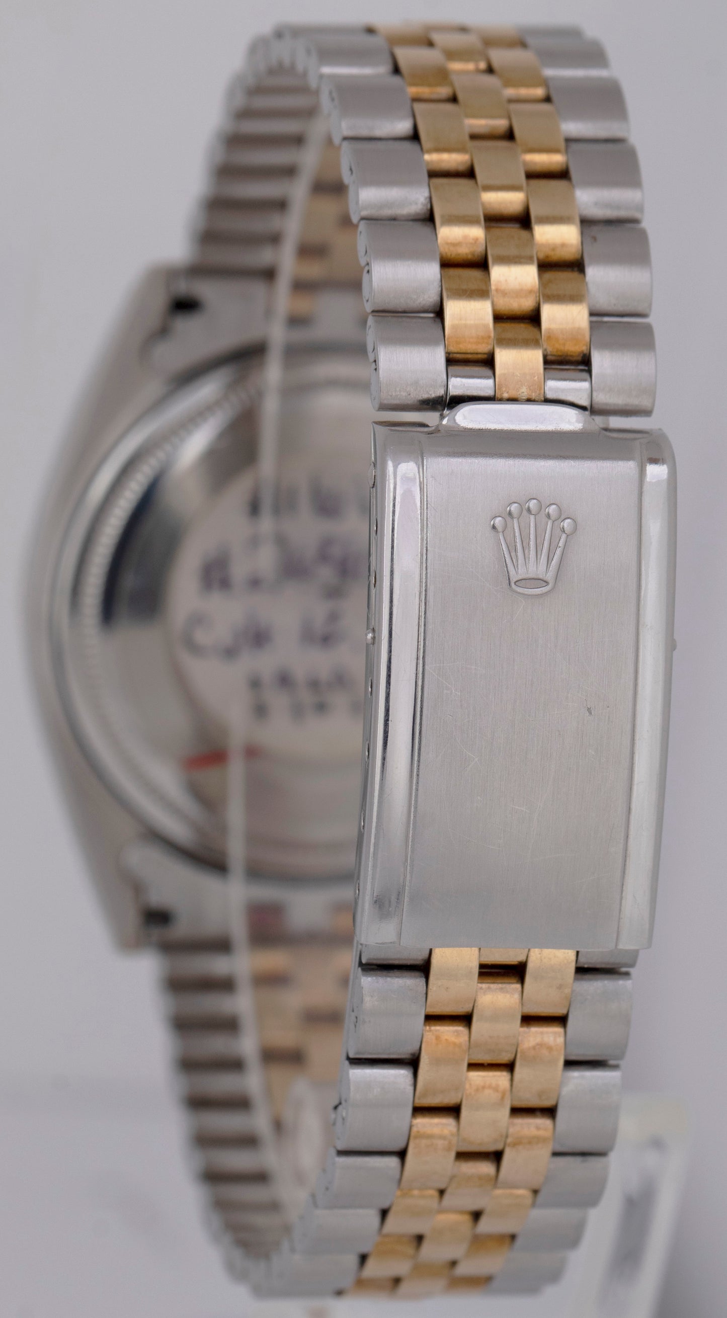 TOP CONDITION 1971 Rolex DateJust 36mm Black 14K Gold Two-Tone Steel Watch 1601