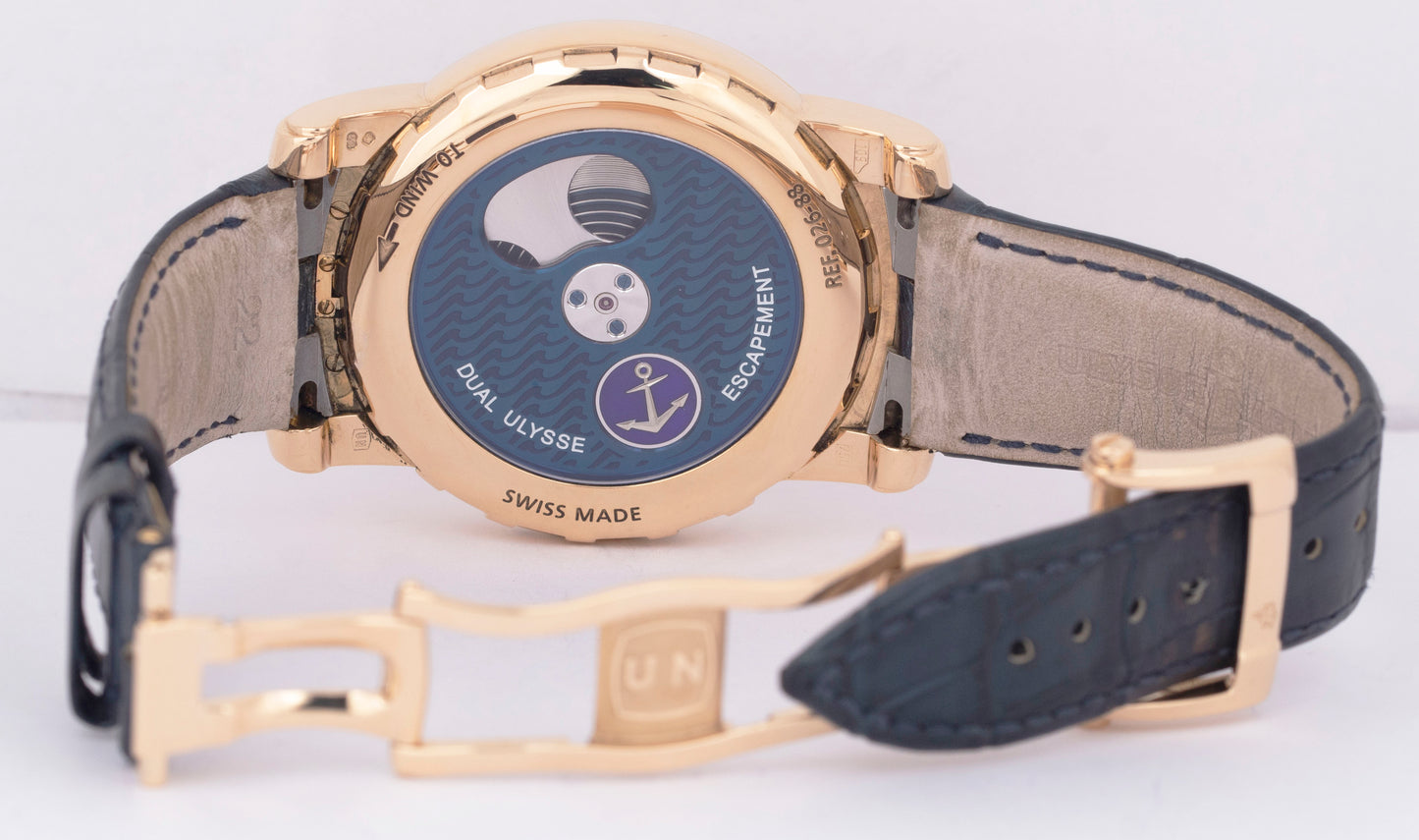 PAPERS Ulysse Nardin Freak 44.5mm 18K Rose Gold Blue Tourbillon Watch 026-88 BOX