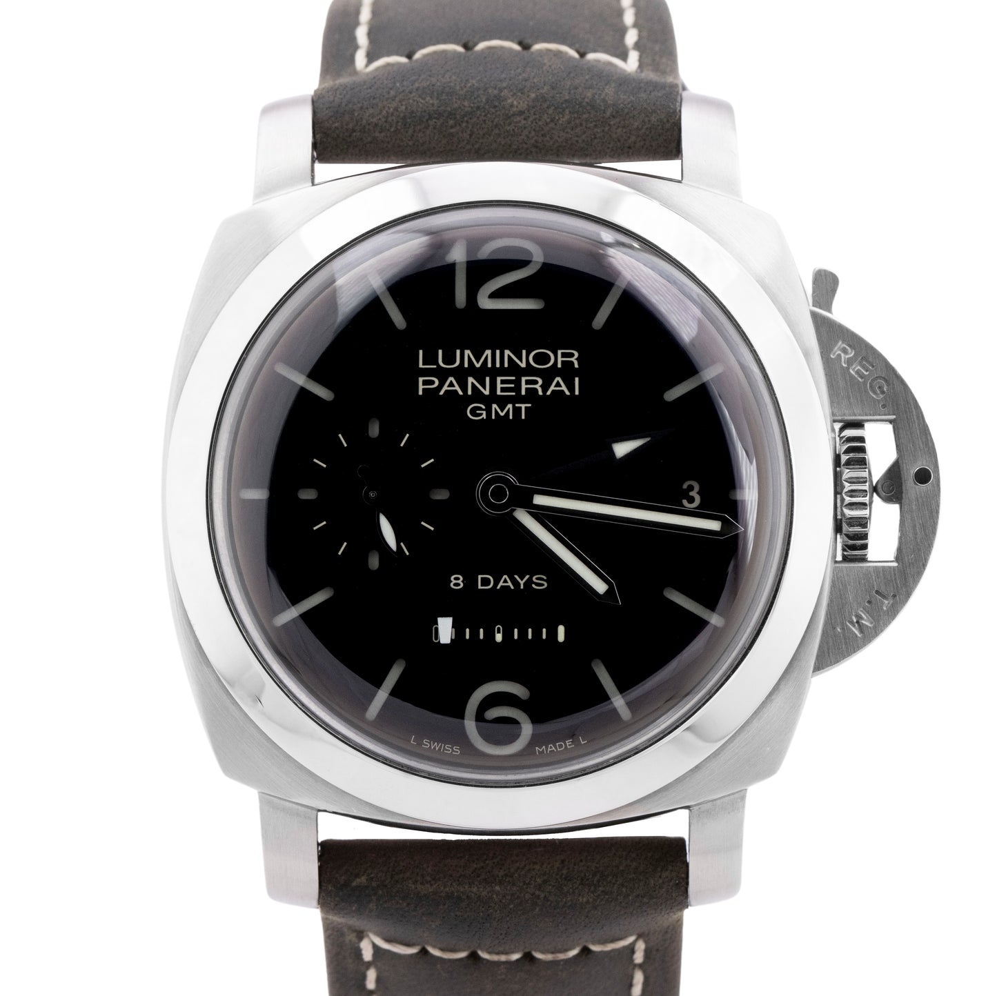 MINT Panerai Luminor Marina PAM00233 1950 GMT 8 Days DOT DIAL 44mm Watch BOX