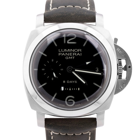 MINT Panerai Luminor Marina PAM00233 1950 GMT 8 Days DOT DIAL 44mm Watch BOX