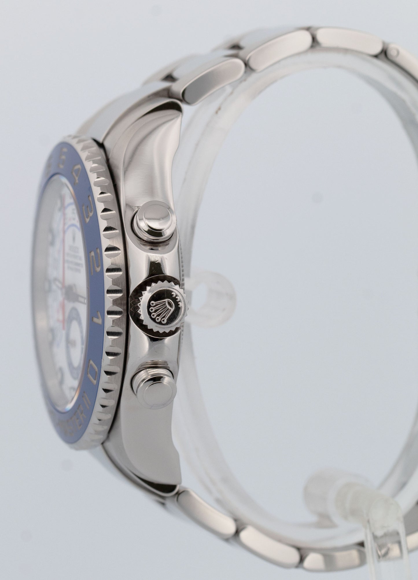 Rolex Yacht-Master II 44mm BLUE HANDS White Steel Ceramic Regatta 116680 Watch