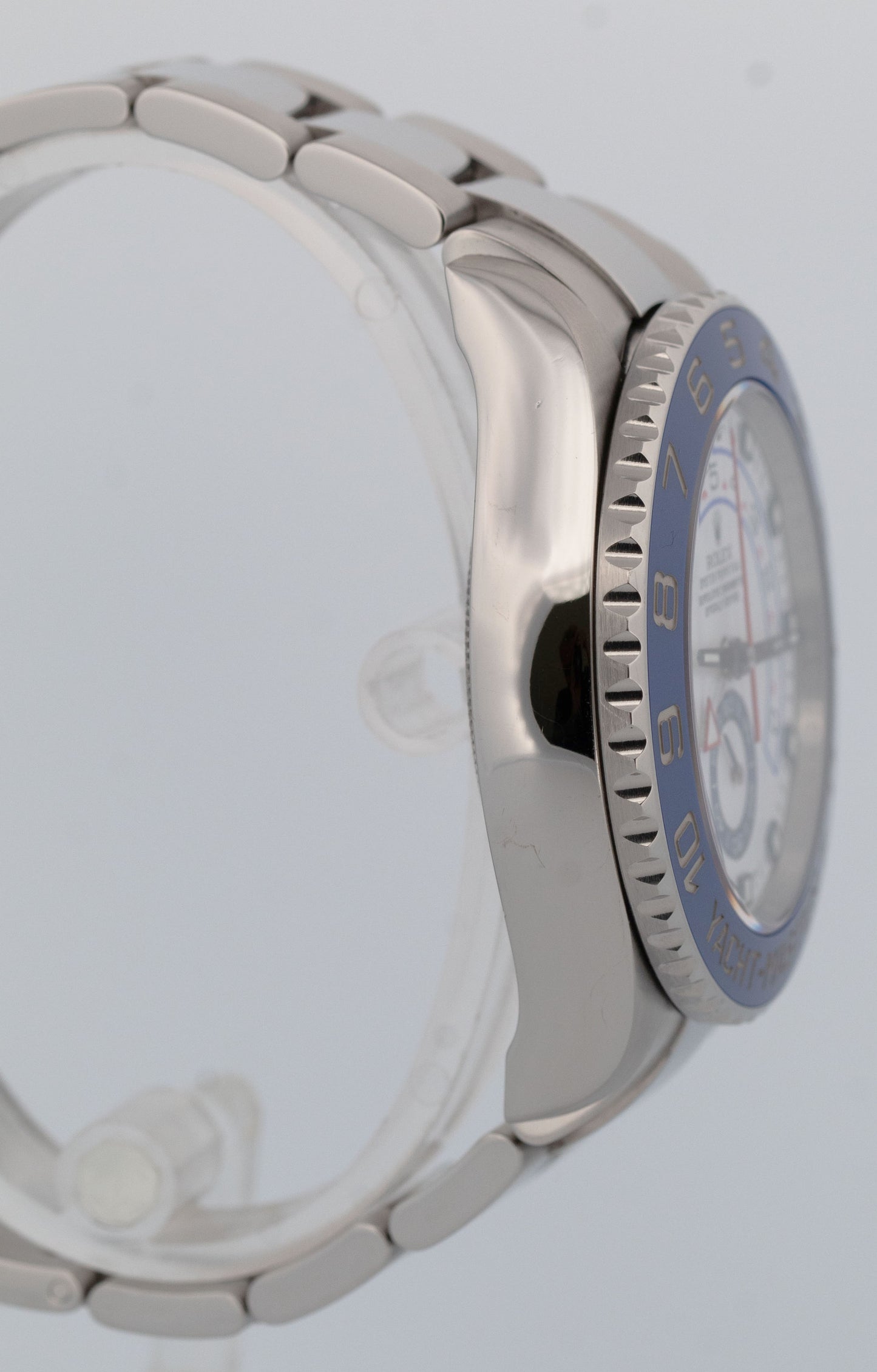 Rolex Yacht-Master II 44mm BLUE HANDS White Steel Ceramic Regatta 116680 Watch