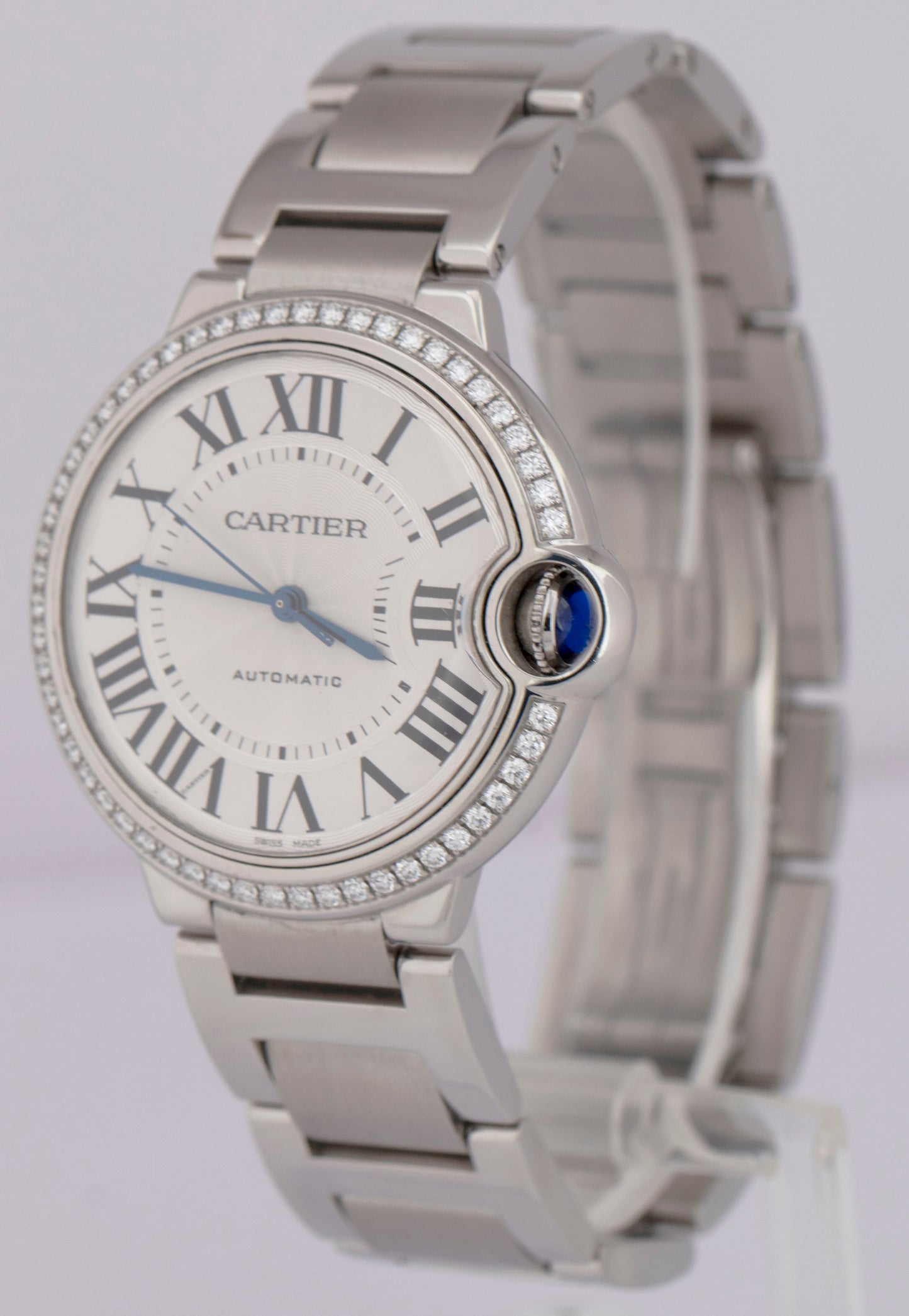 MINT PAPERS Cartier Ballon Bleu FACTORY DIAMOND W4BB0024 36mm 4372 Watch BOX