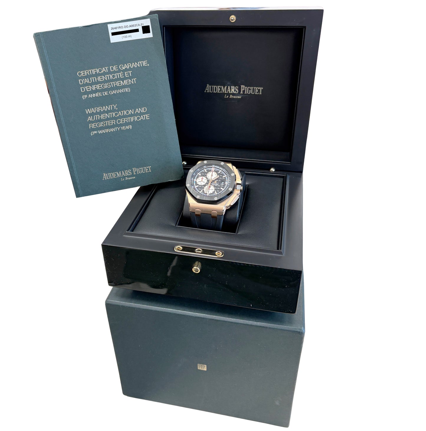 UNPOLISHED PAPERS Audemars Piguet Royal Oak Offshore 18K Rose 44mm 26401RO BOX
