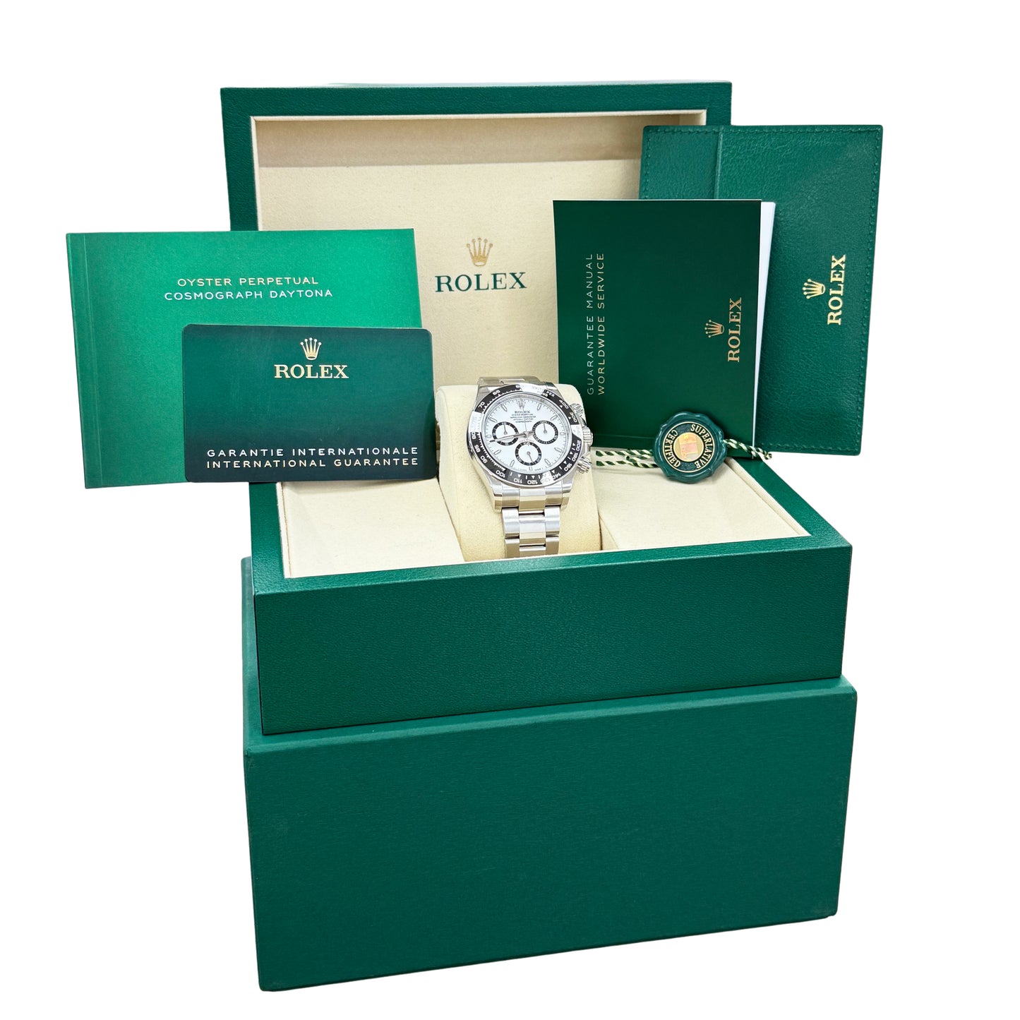 NEW UNWORN 2025 PAPERS Rolex Daytona Cosmograph PANDA 126500 LN White Watch BOX