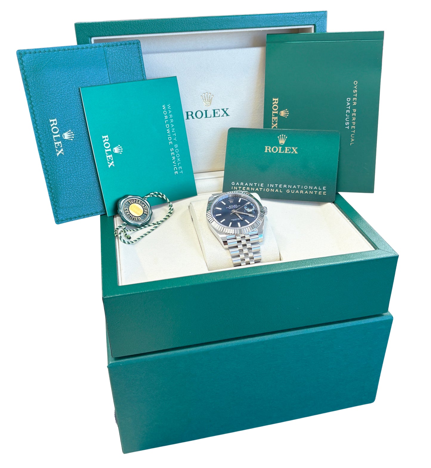 NEW SEPT 2025 PAPERS Rolex DateJust 41mm BLUE 18K Gold Steel JUBILEE 126334 BOX