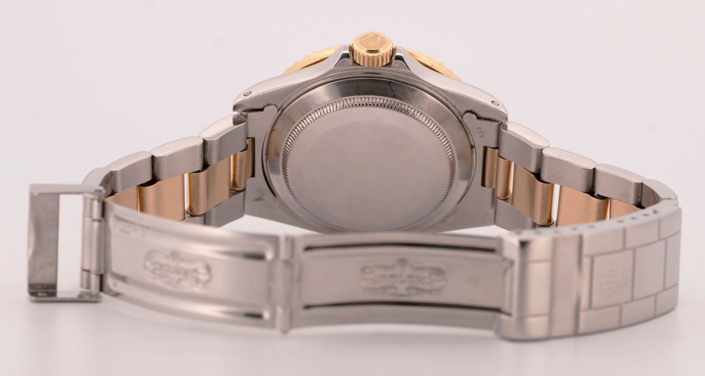 1993 Rolex Submariner Date 40mm BLACK 18K Yellow Gold Stainless 16613 LN Watch