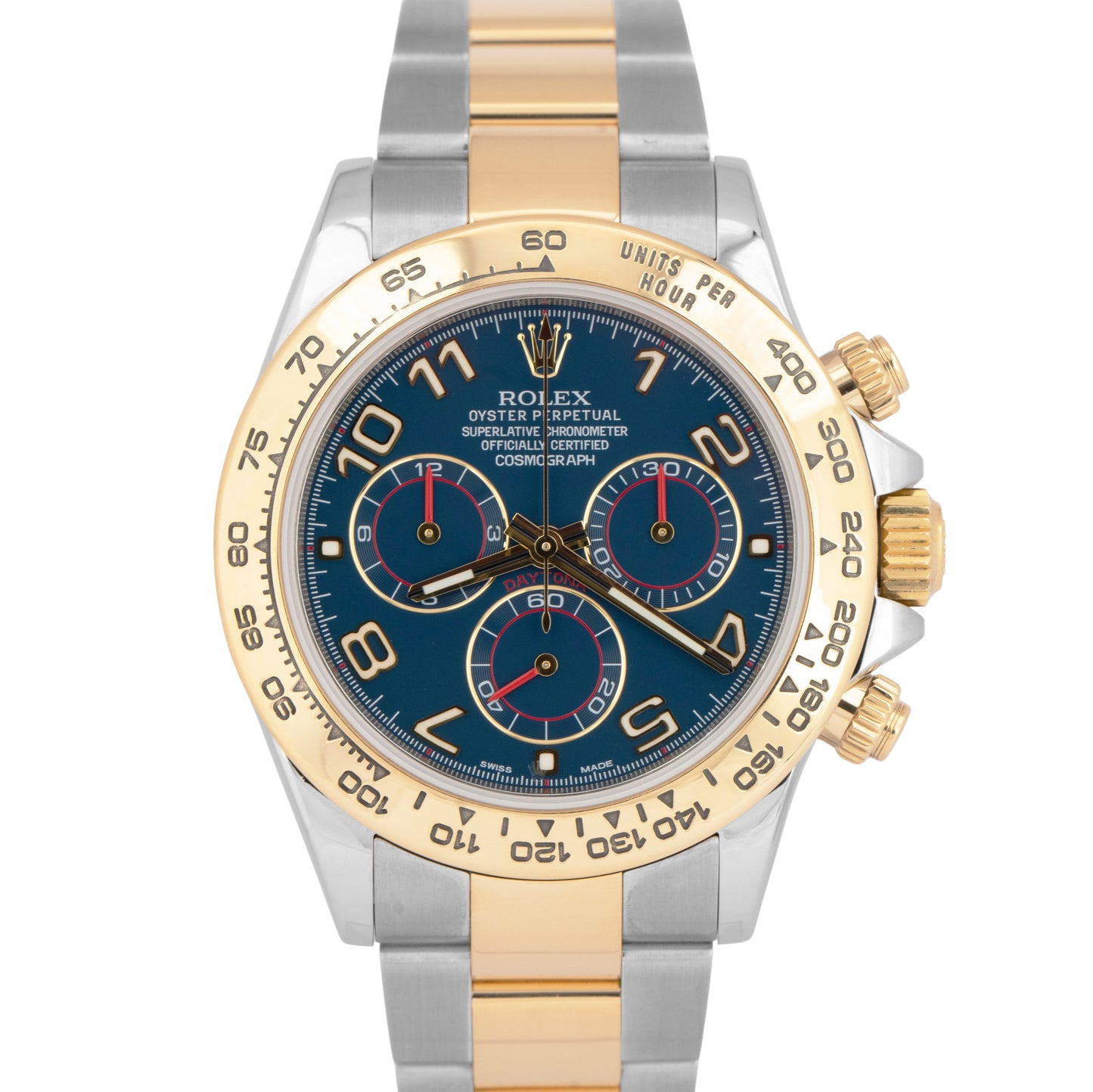 MINT PAPERS Rolex Daytona Cosmograph BLUE RACING 116503 18K Gold Two-Tone BOX