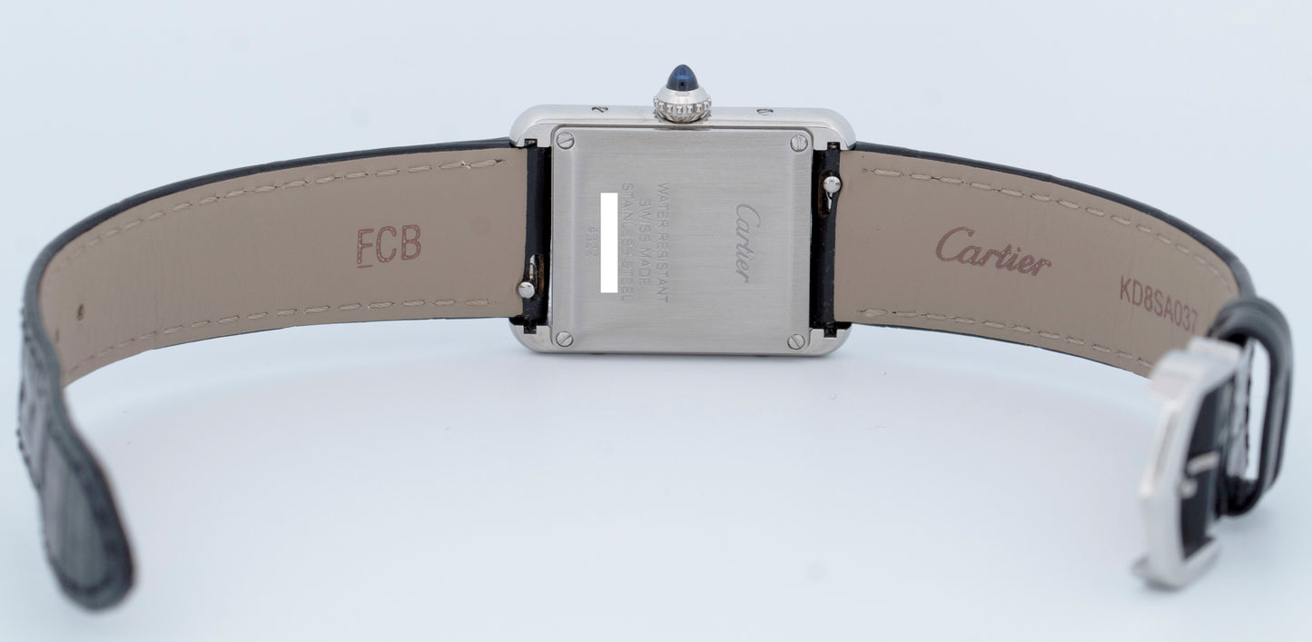 UNWORN 2024 PAPERS Cartier Tank Must 22mm WSTA0071 4322 Black Leather Watch BOX