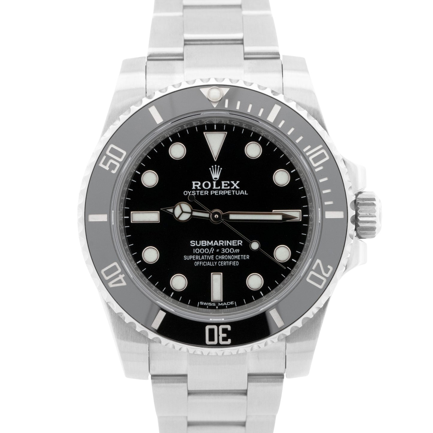 MINT Rolex Submariner No-Date Black Ceramic 40mm Stainless Steel Watch 114060 LN