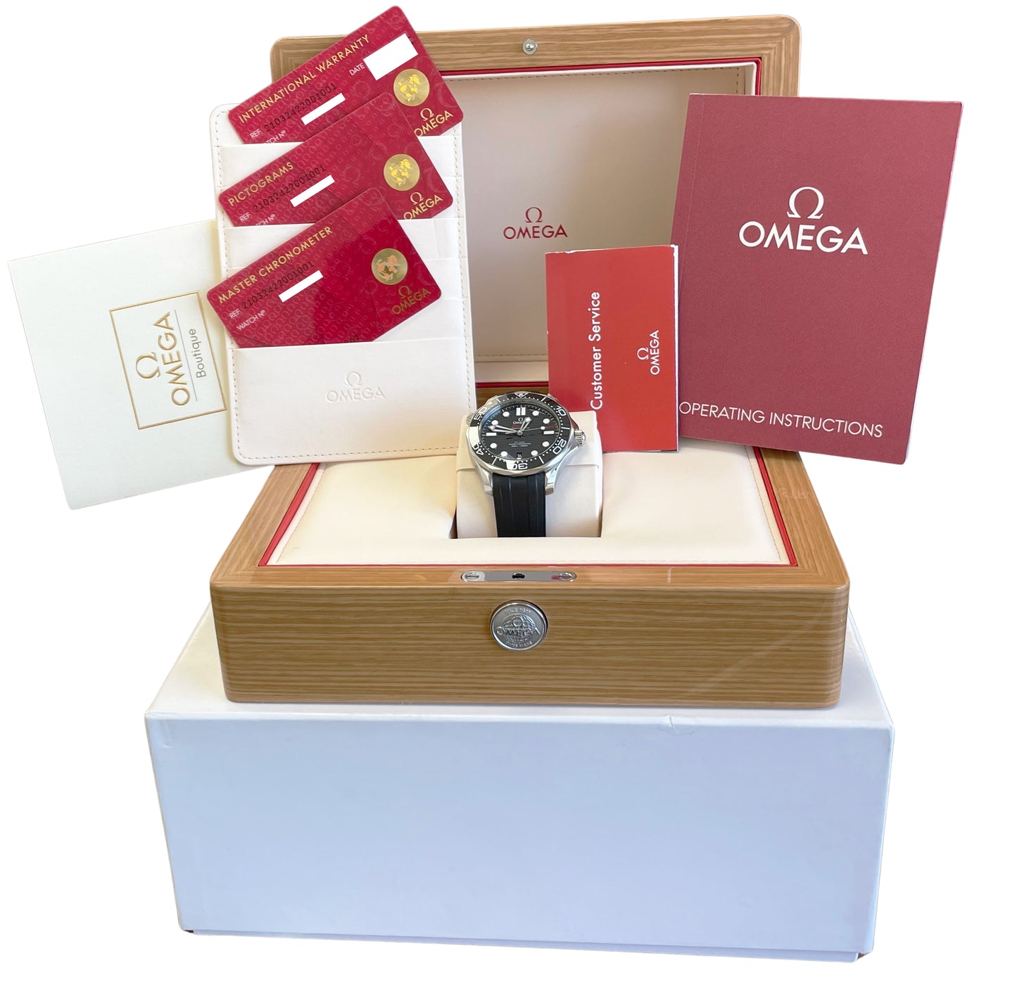 PAPERS Omega Seamaster Black Wave 210.32.42.20.01.001 42mm Steel Dive Watch BOX