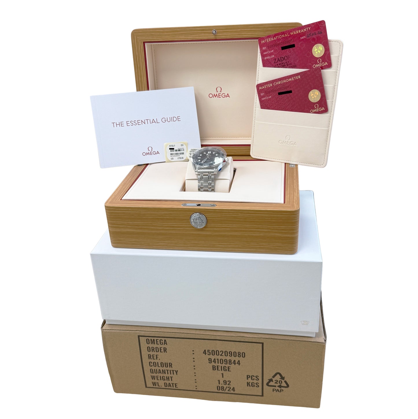 NEW FEB 2026 PAPERS Omega Seamaster Diver 42mm 210.30.42.20.01.001 Watch BOX