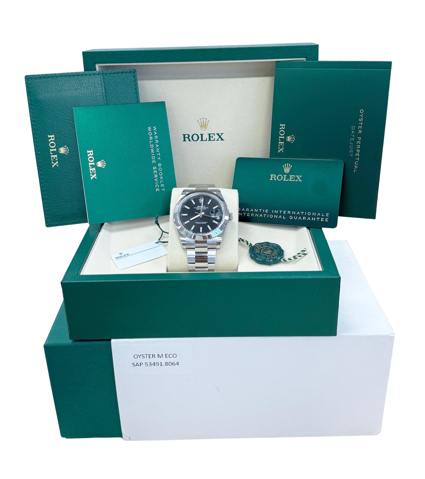JULY 2025 NEW UNWORN PAPERS Rolex DateJust 41mm BLACK Oyster Watch 126300 BOX