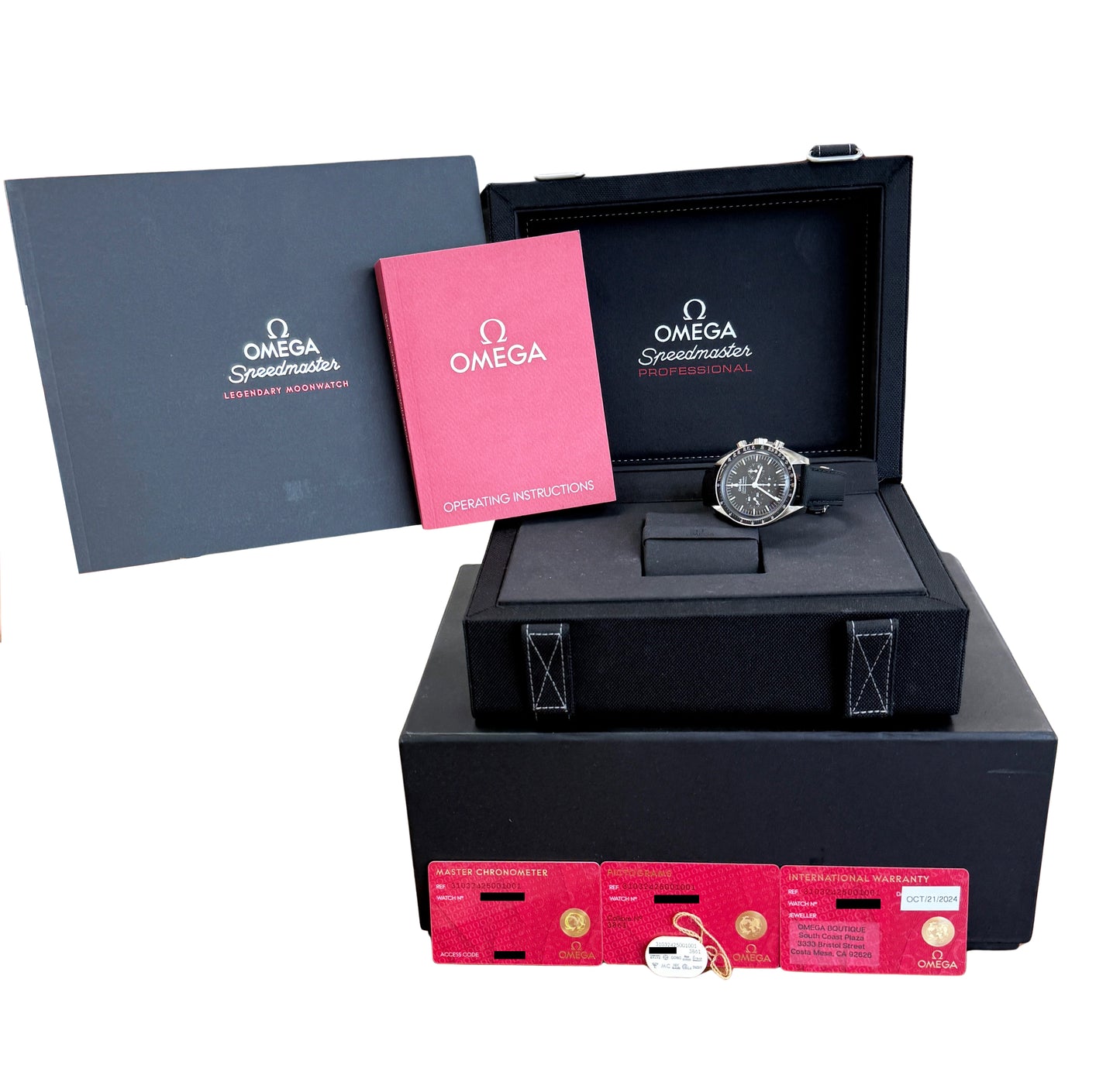2024 PAPERS Omega Speedmaster Black 42mm Stainless 310.32.42.50.01.001 Watch BOX