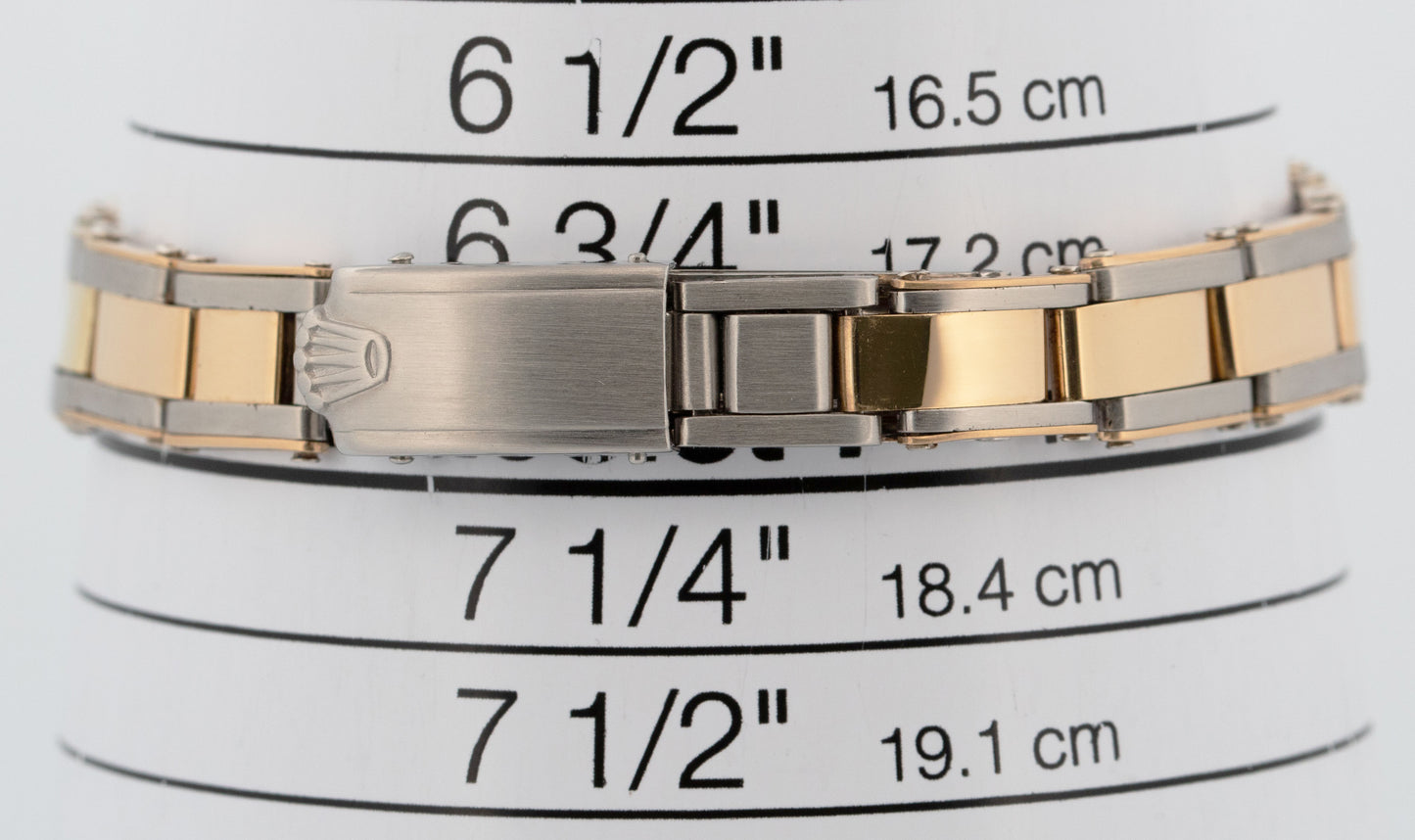 Ladies Rolex Oyster Perpetual 26mm Mother of Pearl Diamond Fluted Gold 6619 BOX