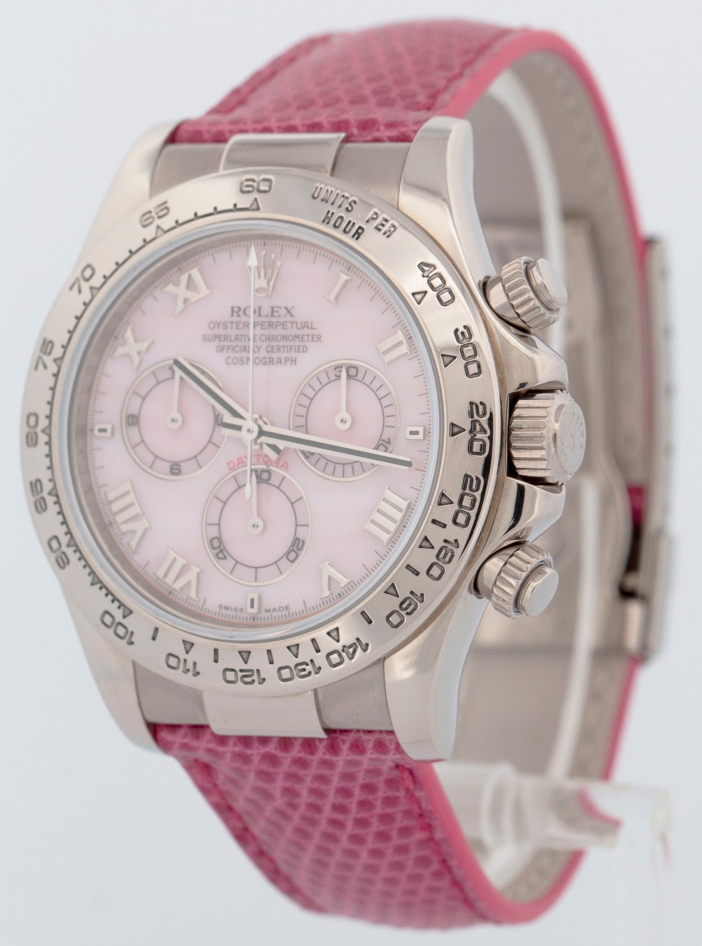 MINT PAPERS Rolex Daytona Cosmograph BEACH PINK MOP White Gold Watch 116519 BOX