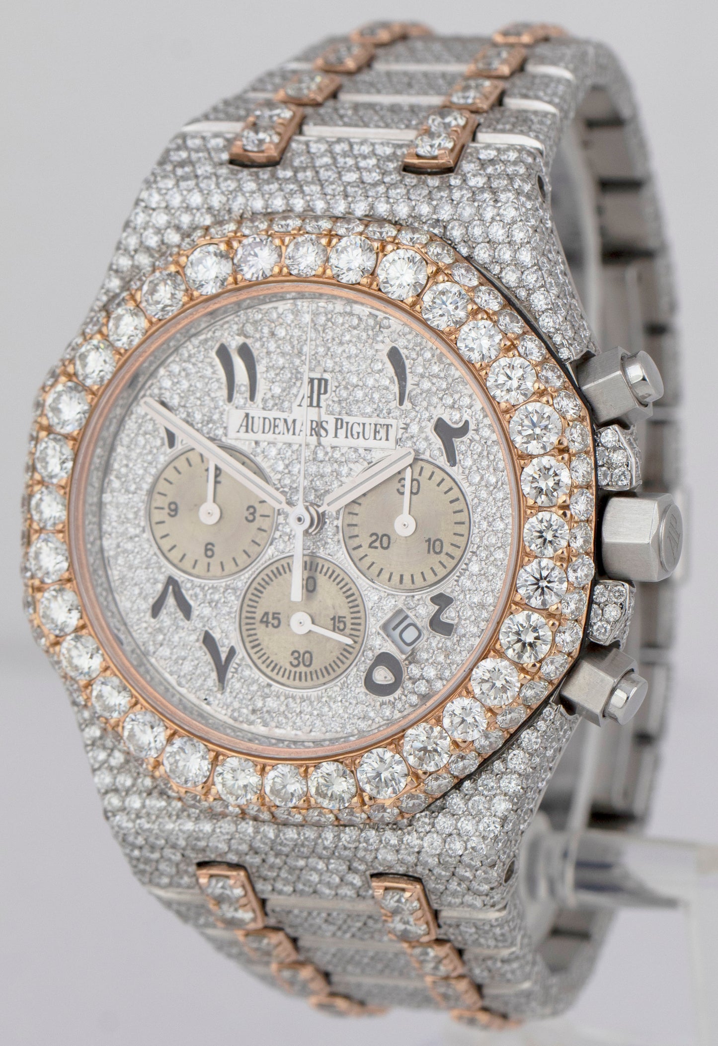 DIAMOND Audemars Piguet Royal Oak Two-Tone 41mm 26320ST Chronograph Pave Watch