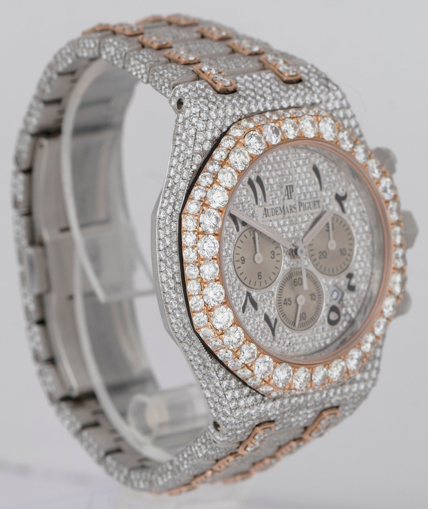 DIAMOND Audemars Piguet Royal Oak Two-Tone 41mm 26320ST Chronograph Pave Watch